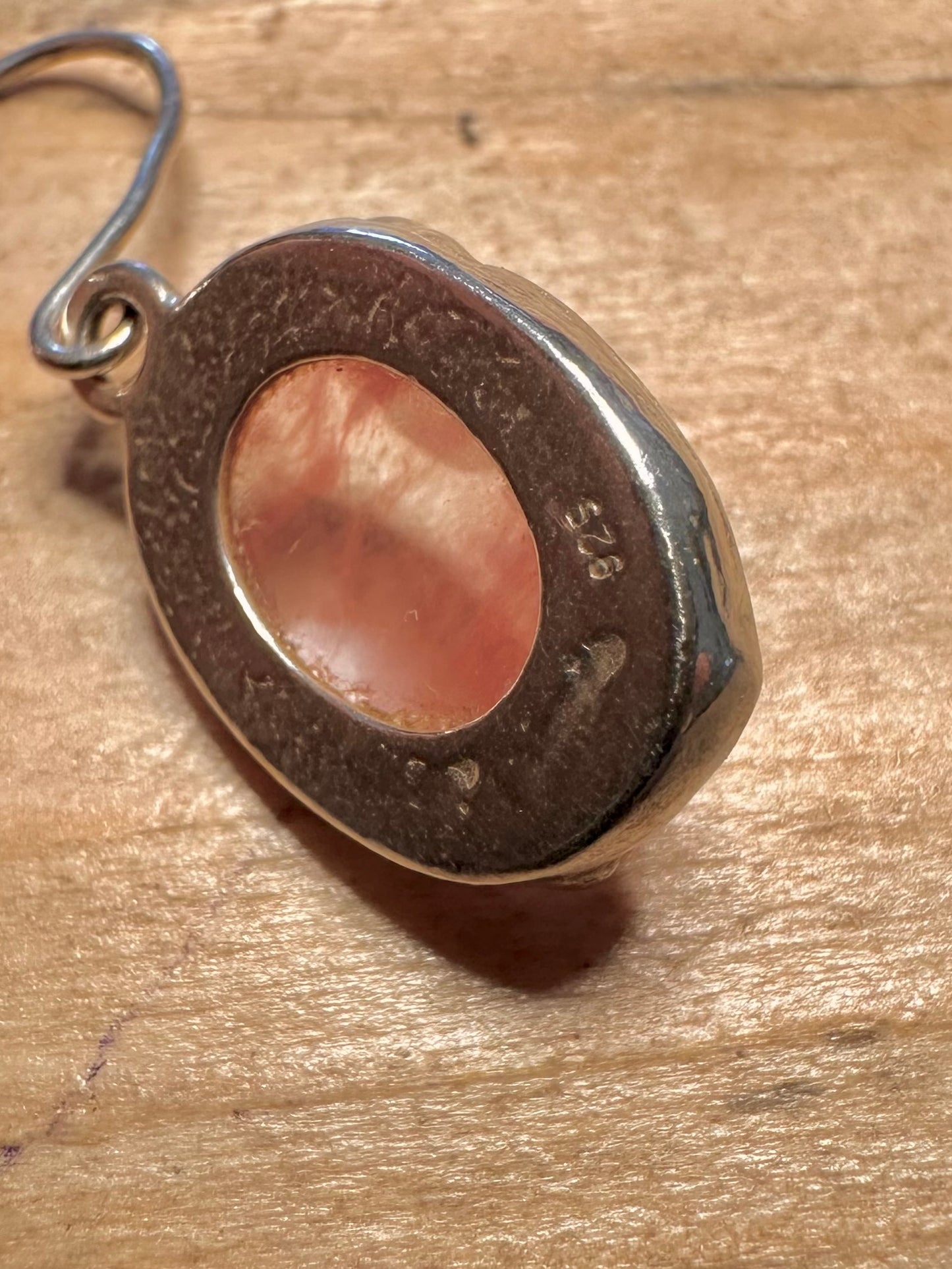 Abstract Faceted Pink Quarts 925 Silver Earrings