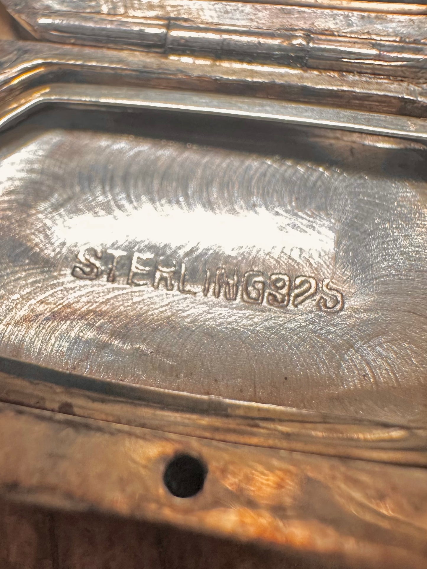 Vintage 1979 Engraved Rectangle 925 Sterling Silver Locket Pendant