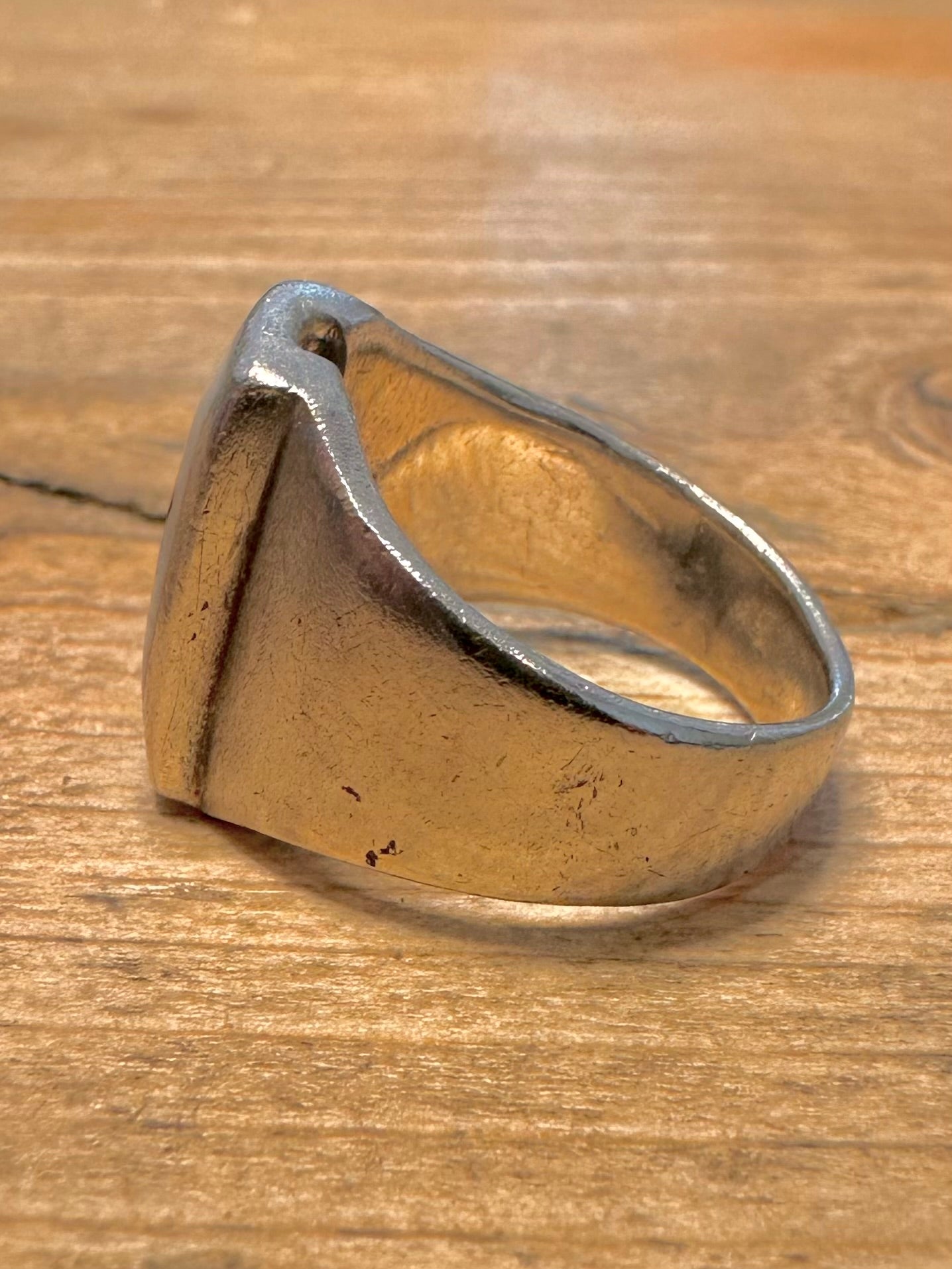 Modernist Jasper Rectangle 925 Silver Size M Ring