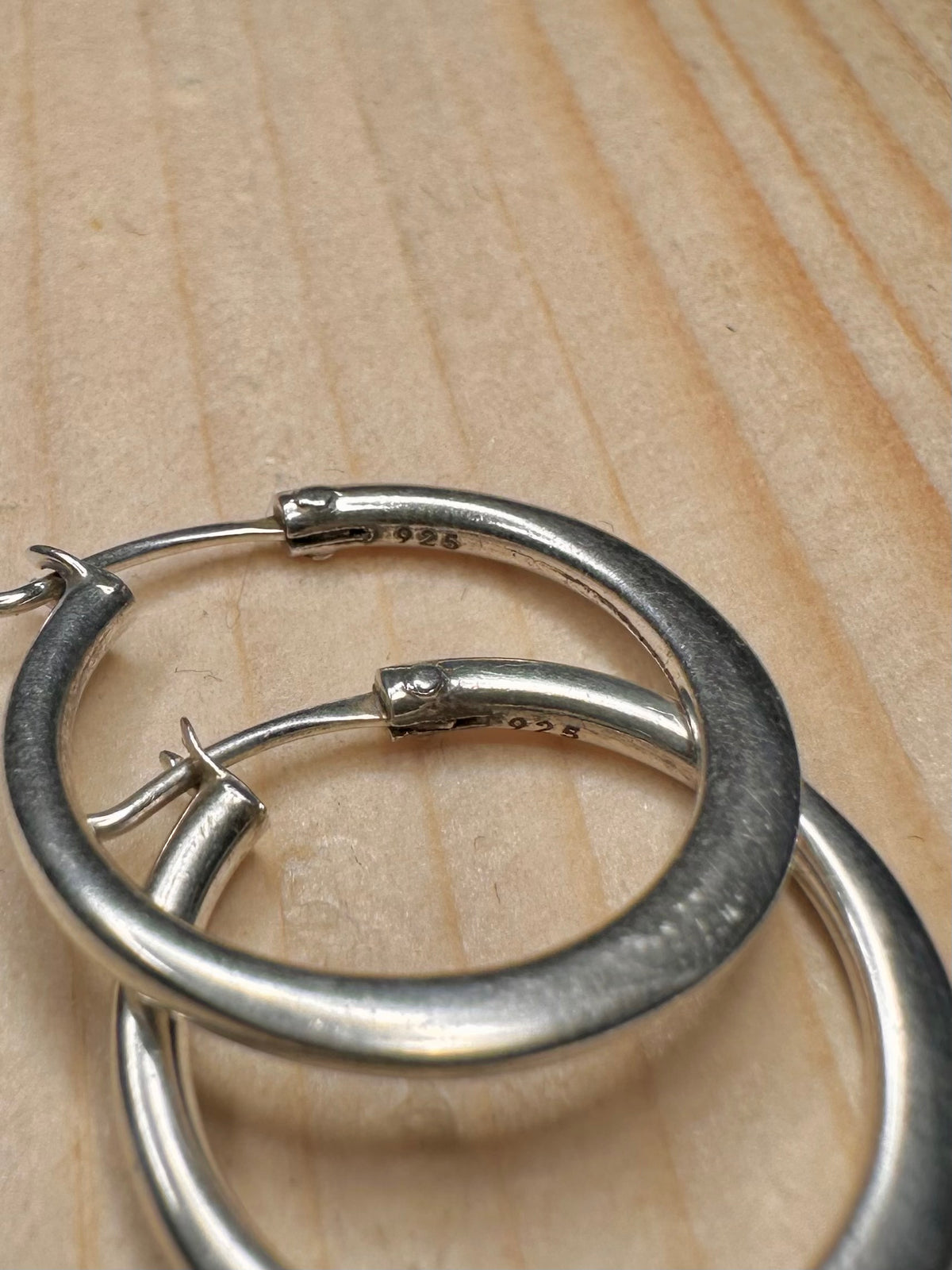 Flat Hoop 925 Sterling Silver Earrings