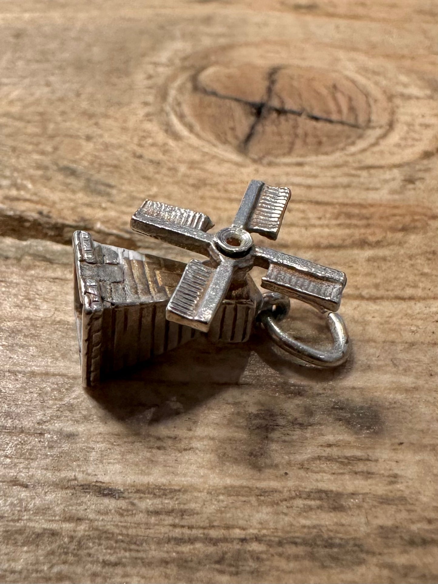 Vintage Articulated Windmill 925 Silver Charm Pendant