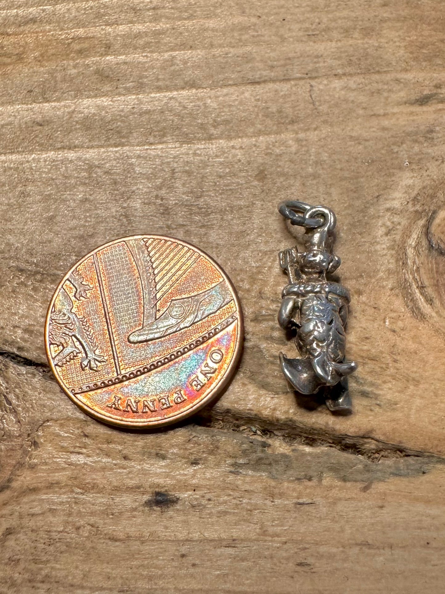 Vintage Poseidon 925 Silver Charm Pendant
