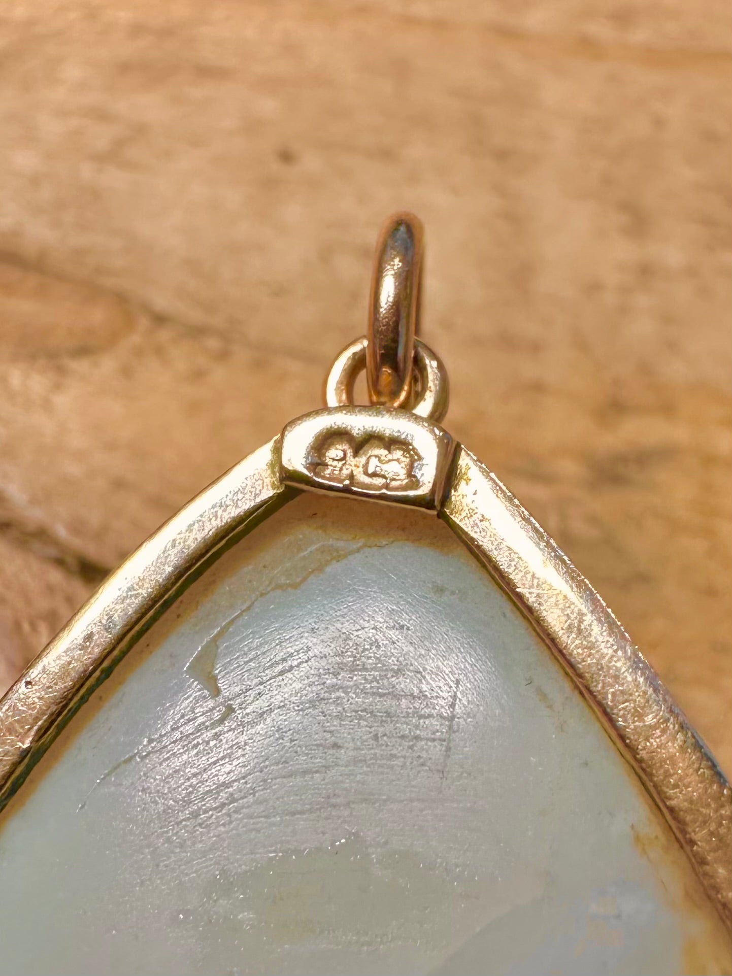 Vintage 9ct Gold Natural Opal Pear Drop Pendant
