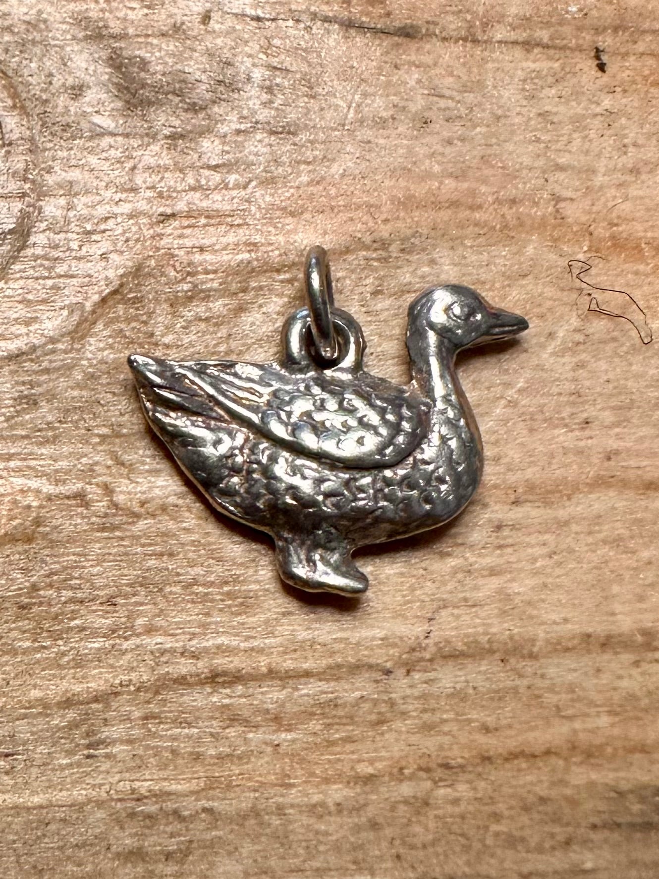 Vintage Duck 925 Silver Charm Pendant