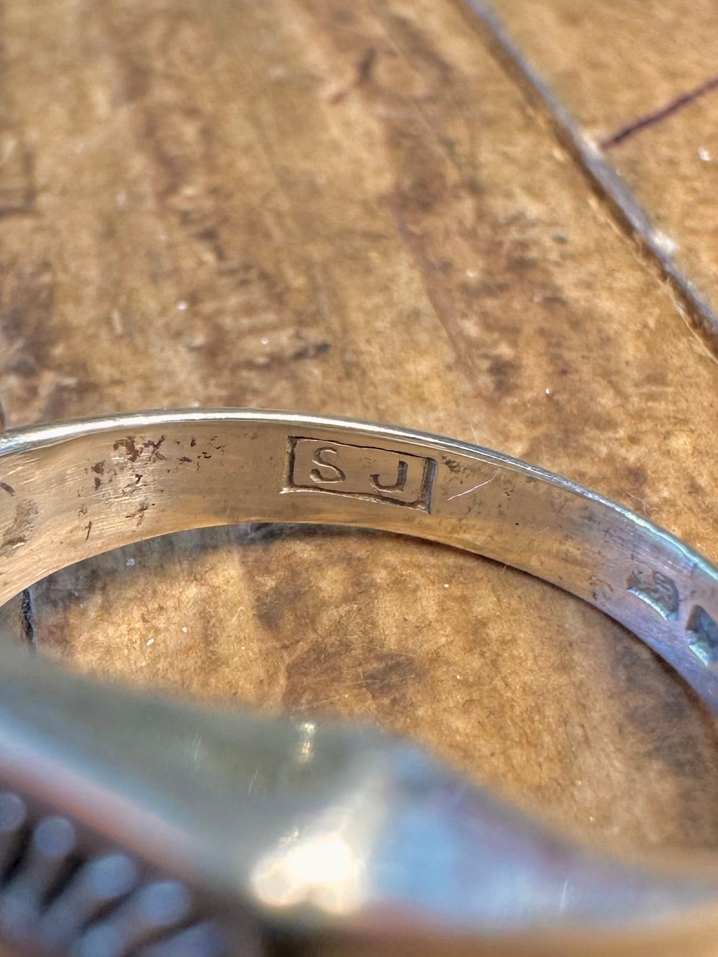 Signet 1974 Square Engraved Textured 925 Sterling Silver Size P Ring