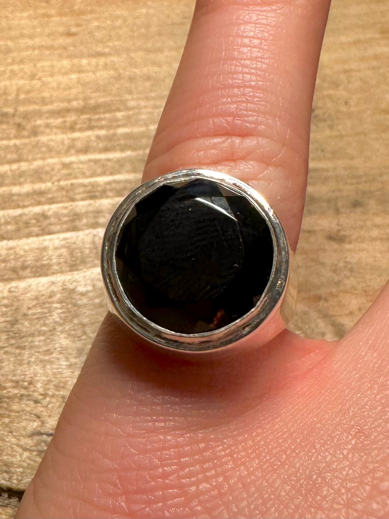 Vintage 1976 Smokey Quarts 925 Silver Size O Ring