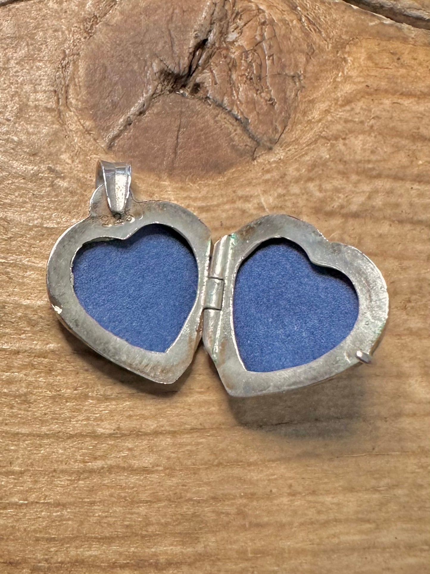 Vintage Engraved Heart Shaped 925 Silver Locket Pendant
