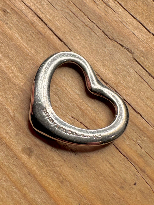 Vintage Tiffany & Co Elsa Peretti Open Heart 925 Sterling Silver Pendant