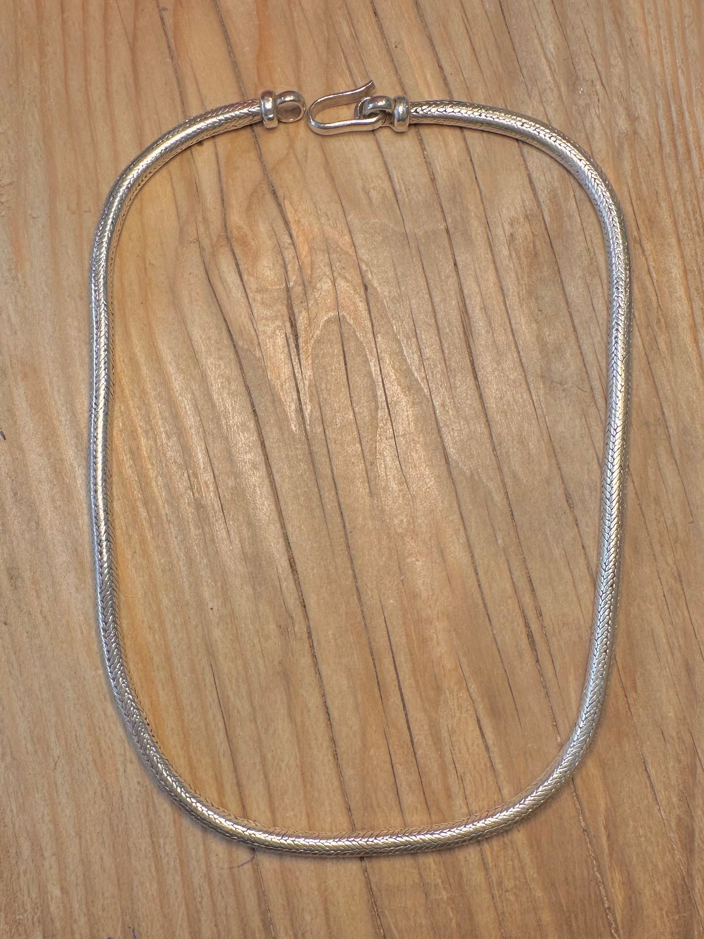 Vintage Chunky Snake Chain 925 Sterling Silver 17.5 inch Necklace