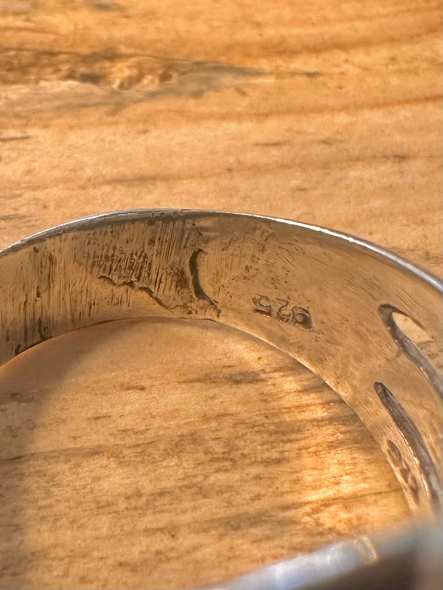 Abstract Layering 925 Silver Size W Ring