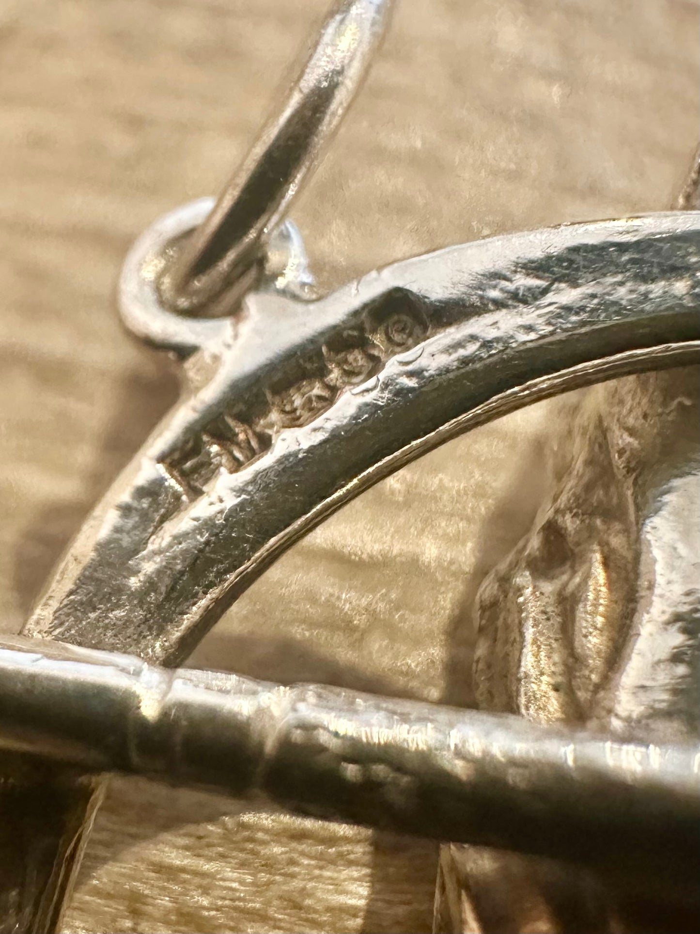 Vintage 1977 Horse Head Stirrup and Polo 925 Silver Pendant