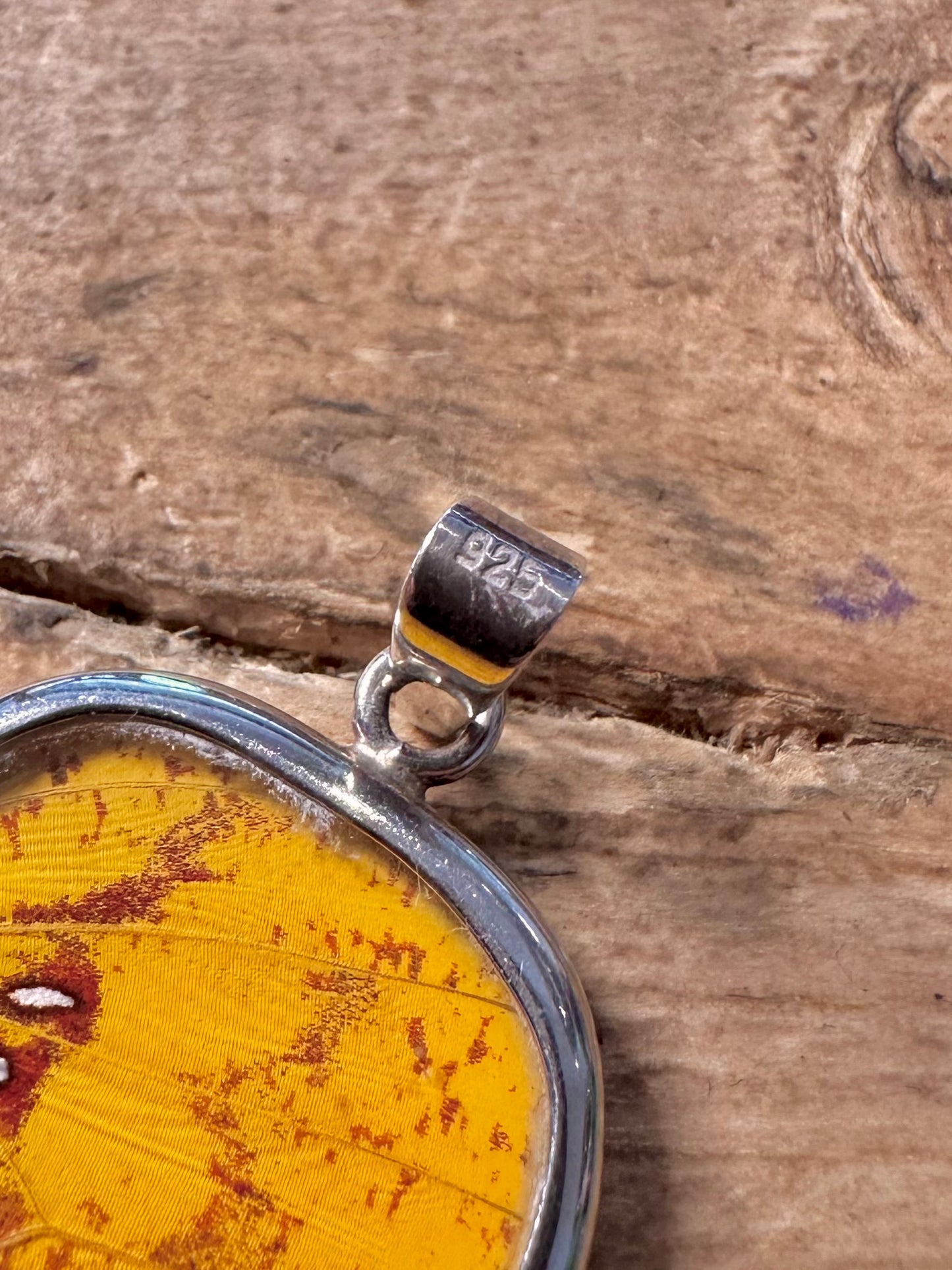 Abstract Yellow 925 Silver Pendant