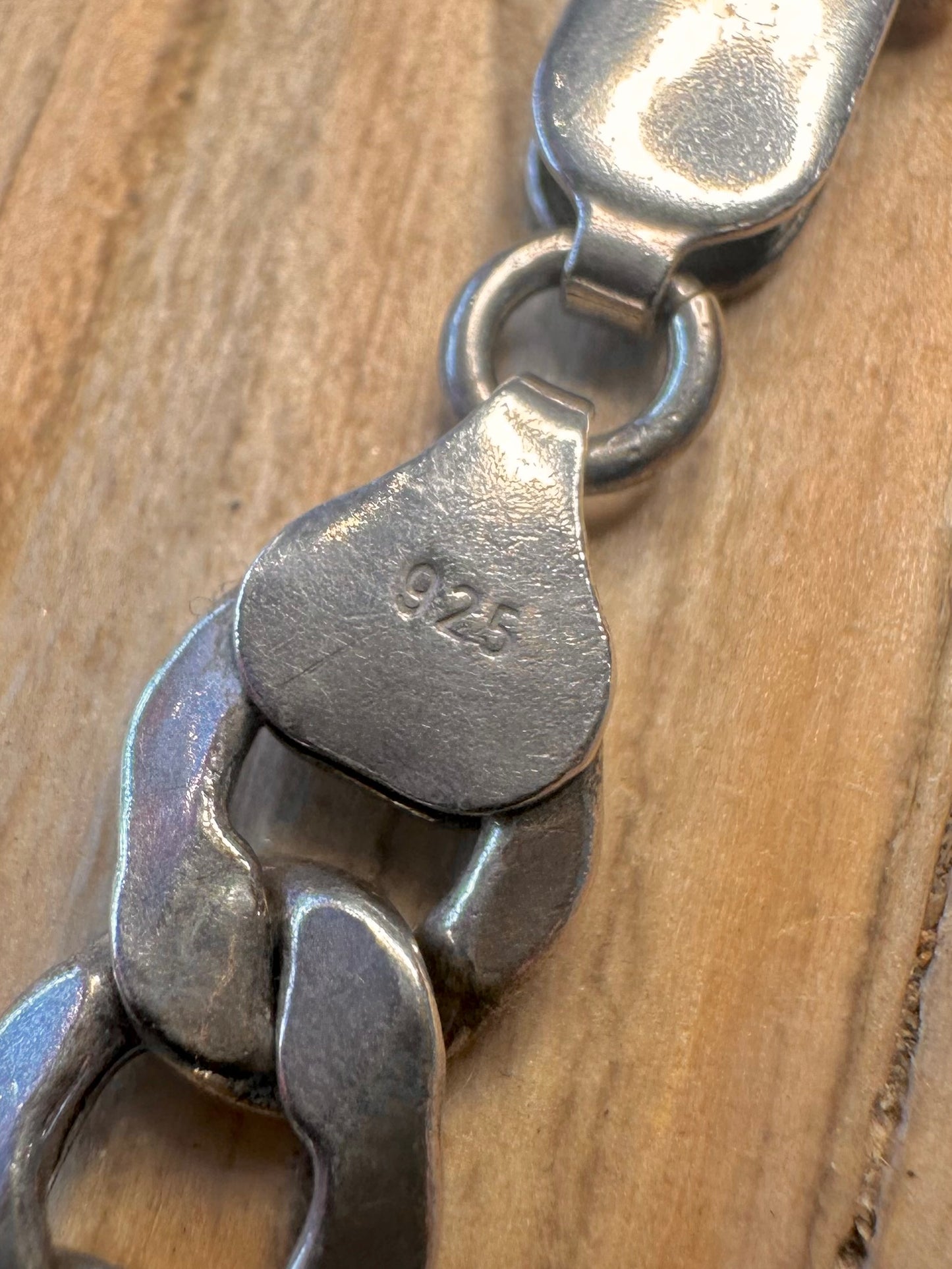 Vintage Curb Chain 925 Sterling Silver 8.5 inch Bracelet