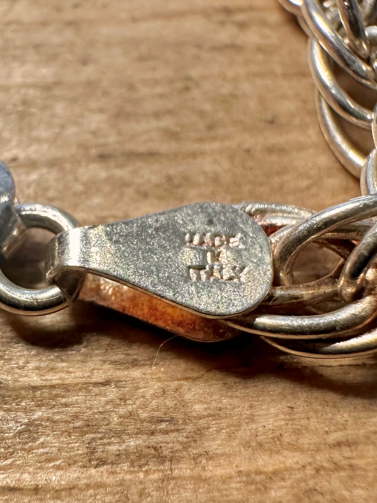 Vintage Rope Chain Italy 925 Silver 7 inch Bracelet