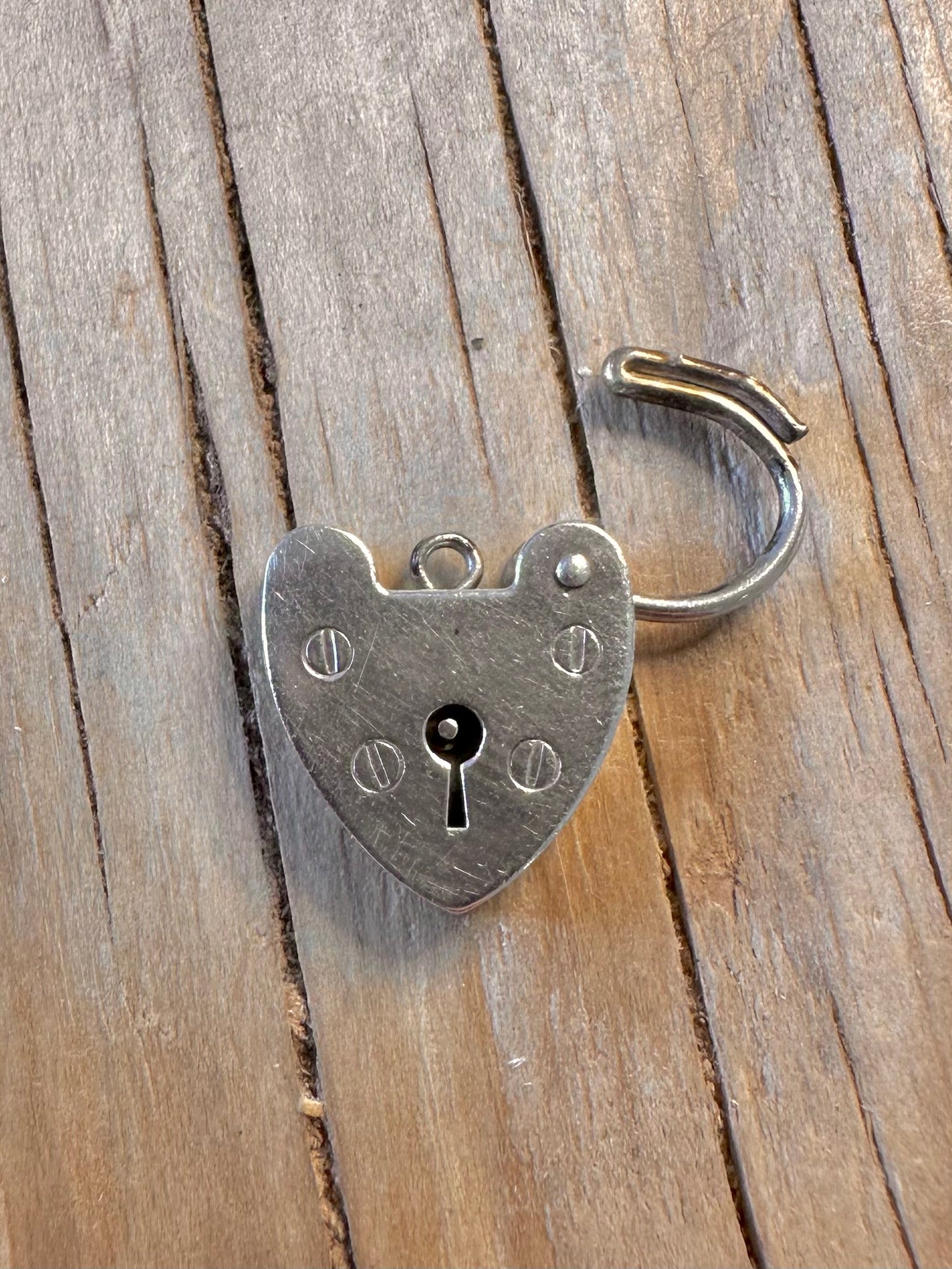 Vintage 1975 Heart Padlock 925 Silver Pendant