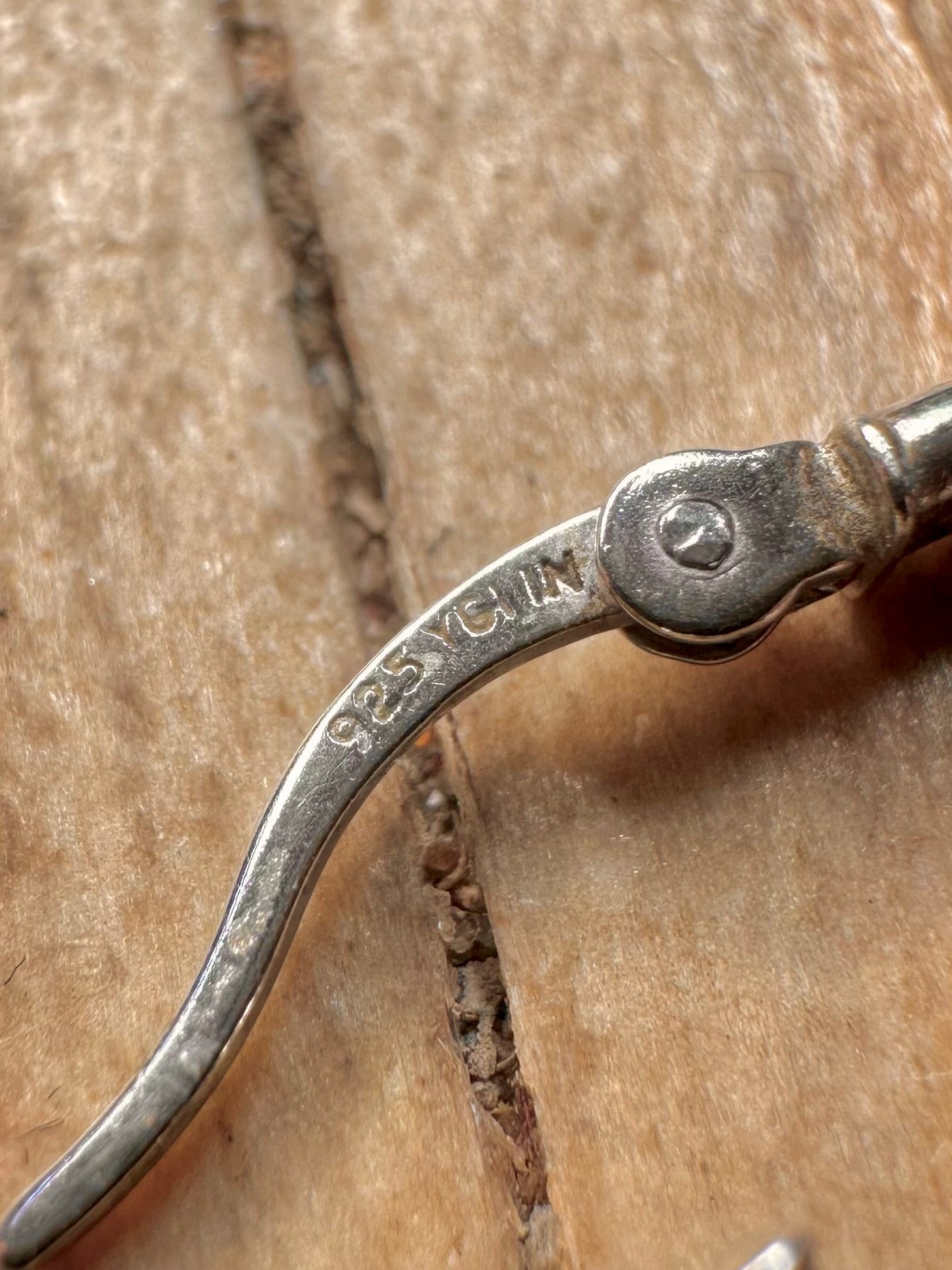 Vintage Oval Hoops 925 Sterling Silver Earrings