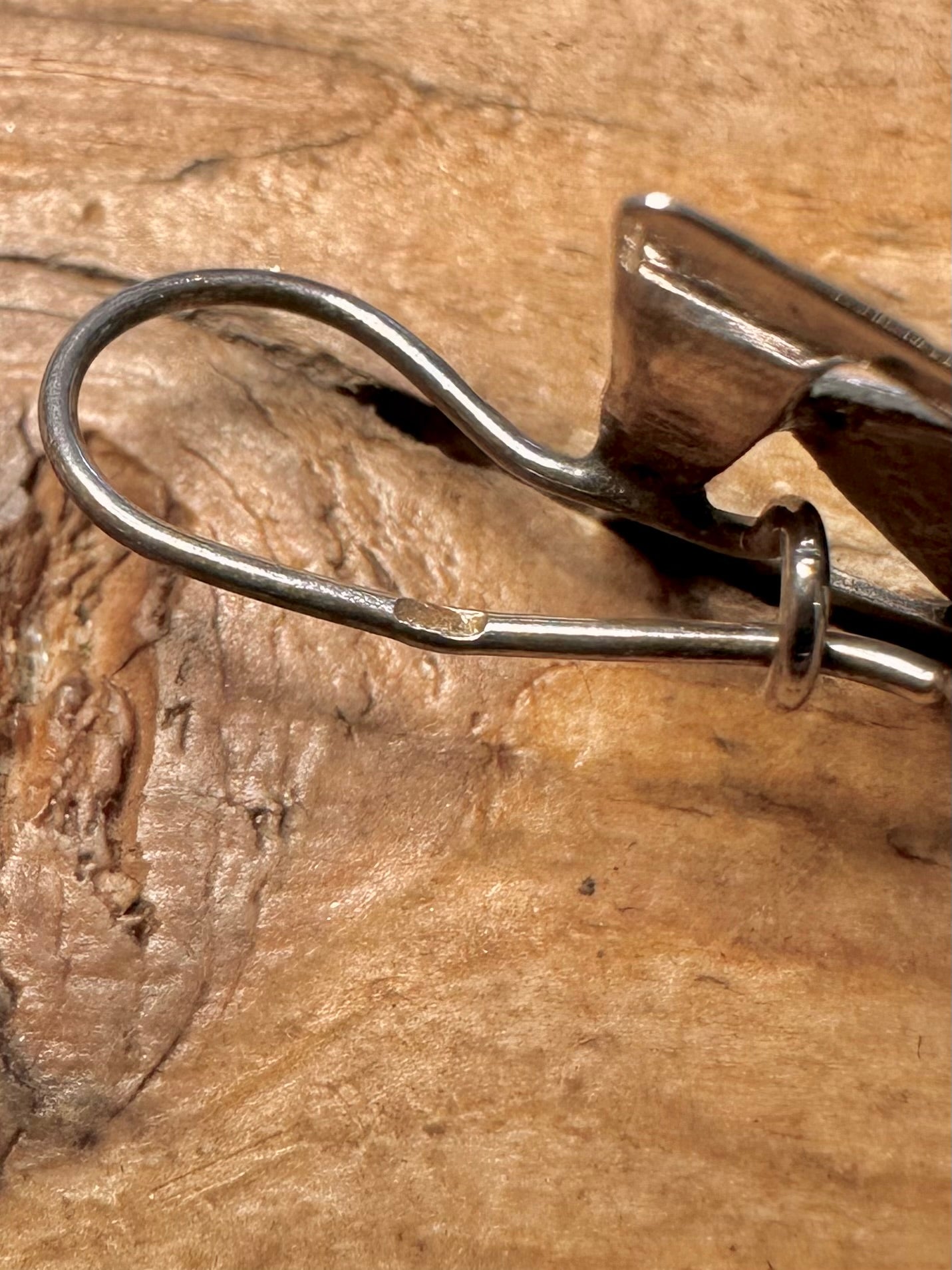 Abstract Triangle Textured 925 Silver Earrings