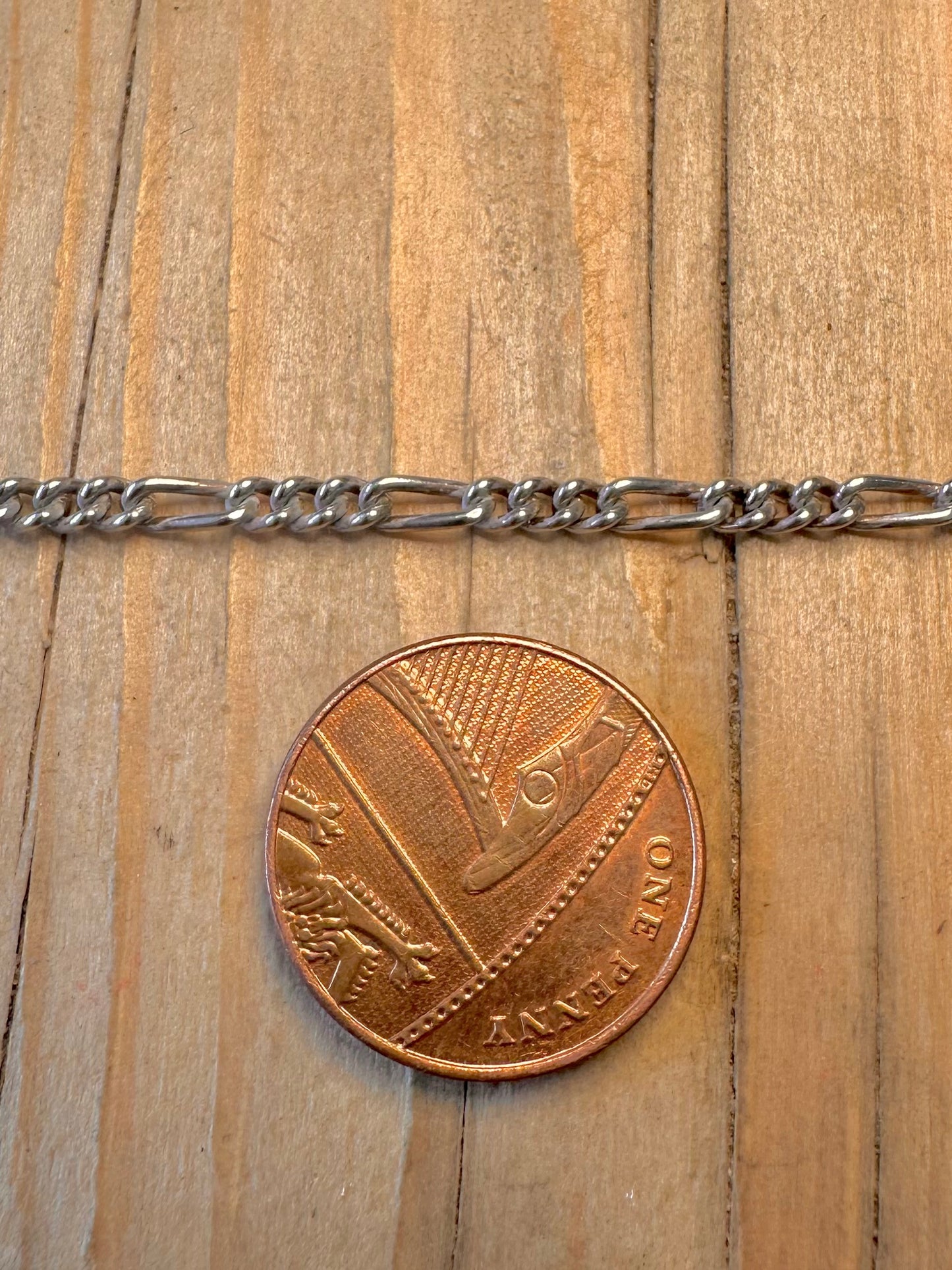 Vintage 1995 Figaro Chain 925 Sterling Silver 18 inch Necklace