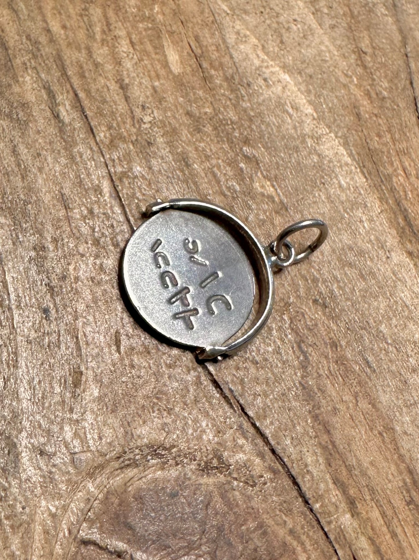 Vintage Happy Days Spinner 925 Silver Charm Pendant