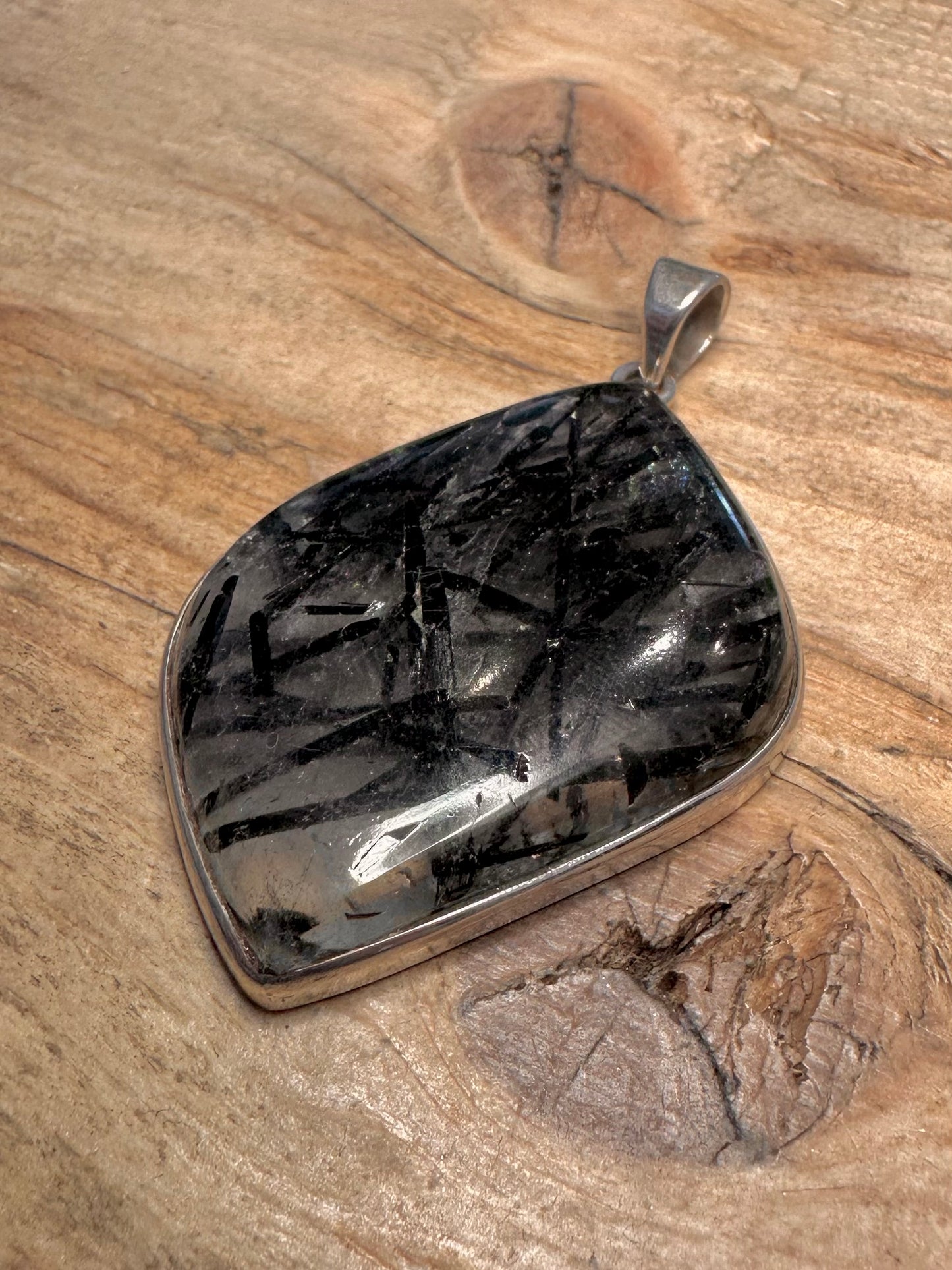 Vintage Rutilated Quarts 925 Silver Pendant