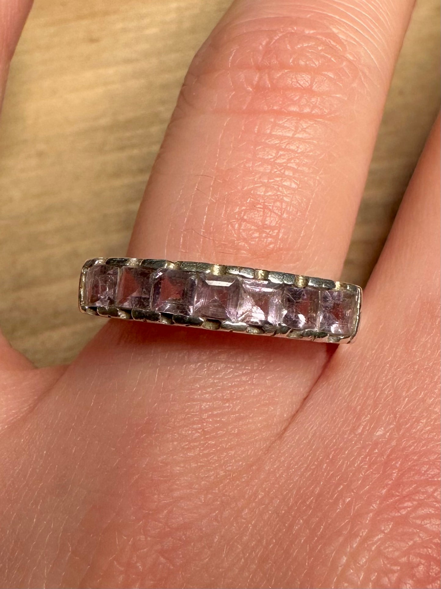Vintage Amethyst 925 Silver Size Q Ring