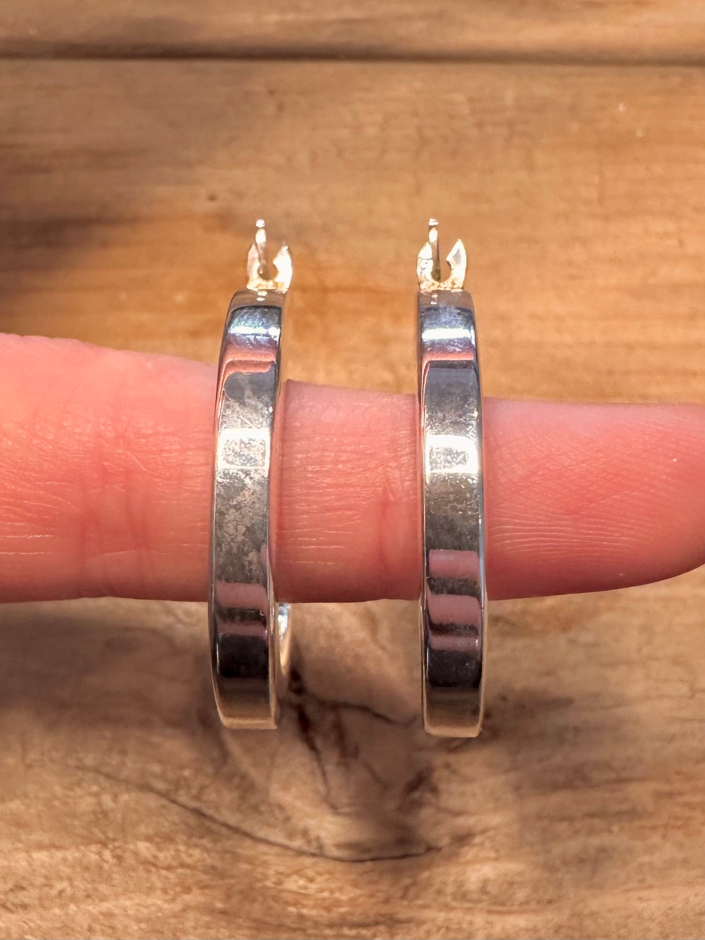Vintage Chunky Hoops 925 Silver Earrings