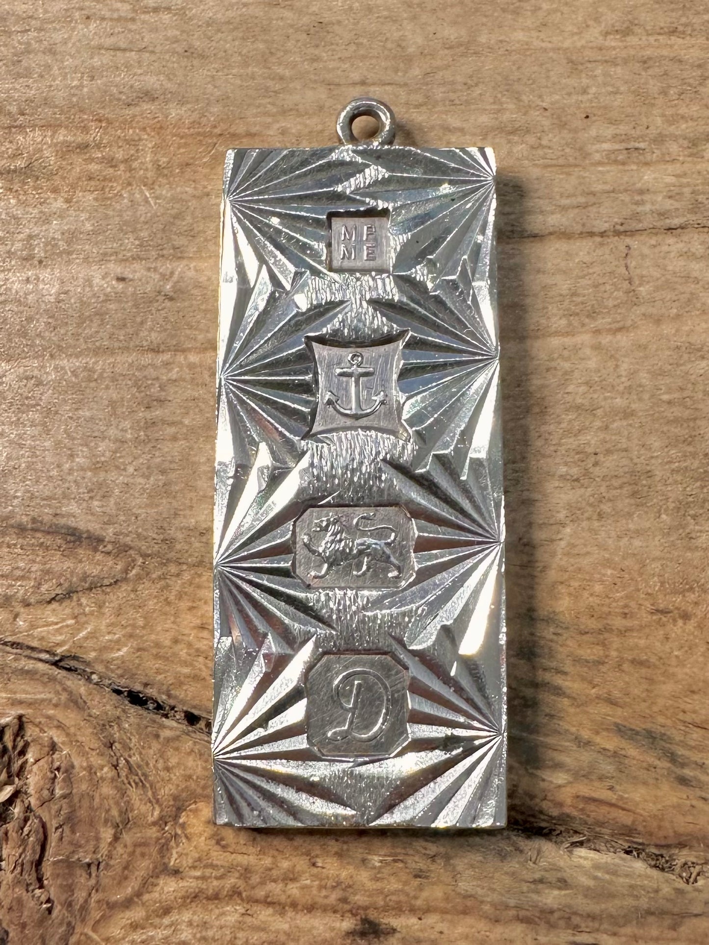 Vintage 1978 Textured Ingot Birmingham 926 Silver Pendant