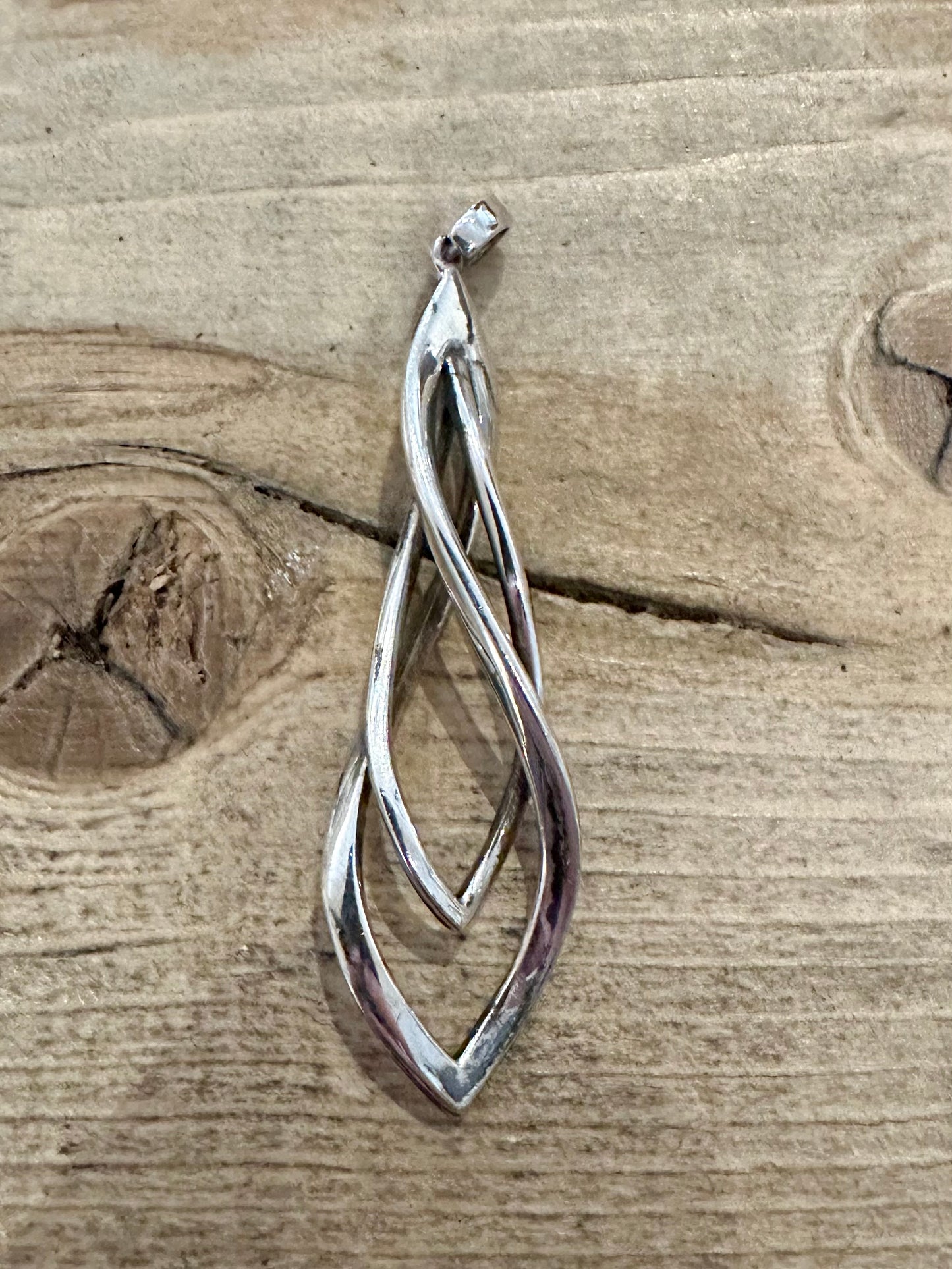 Abstract Swirl Dangle 925 Silver Pendant