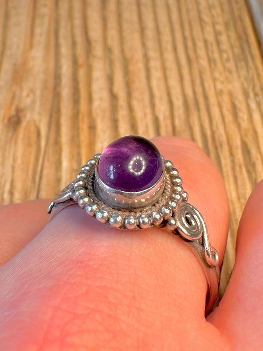 Amethyst Swirl 925 Sterling Silver Size Y Ring