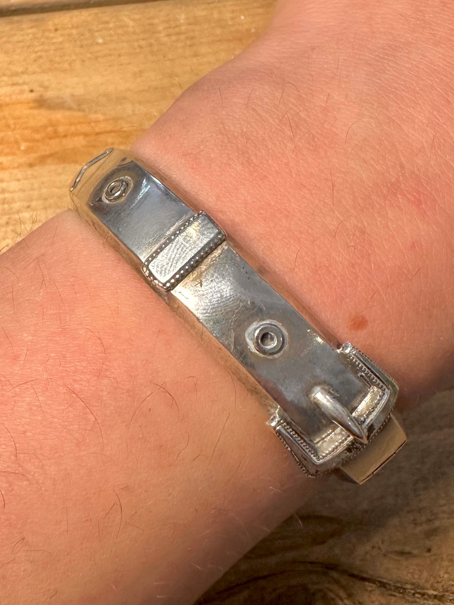 Vintage Buckle 925 Silver Bangle