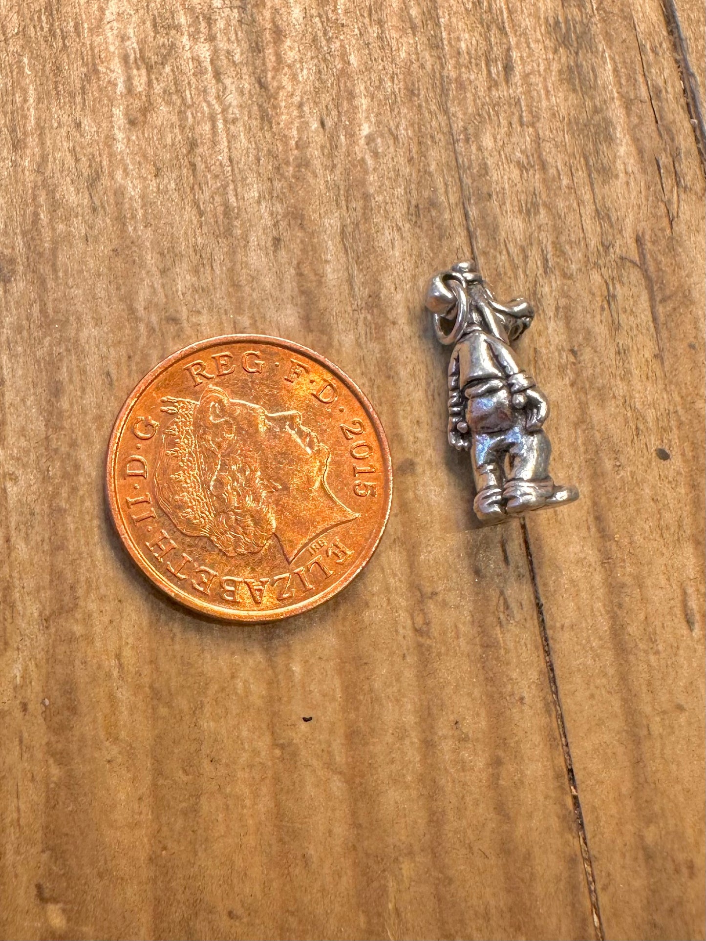 Goofy 1970er Disney 925er Sterling Silber Charm Anhänger