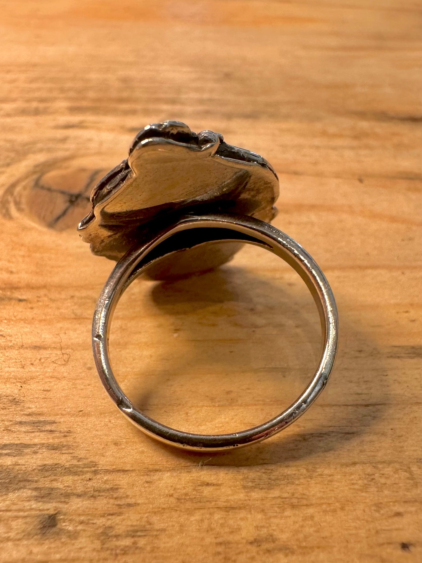 Vintage Native American Turquoise 925 Silver Size P Ring
