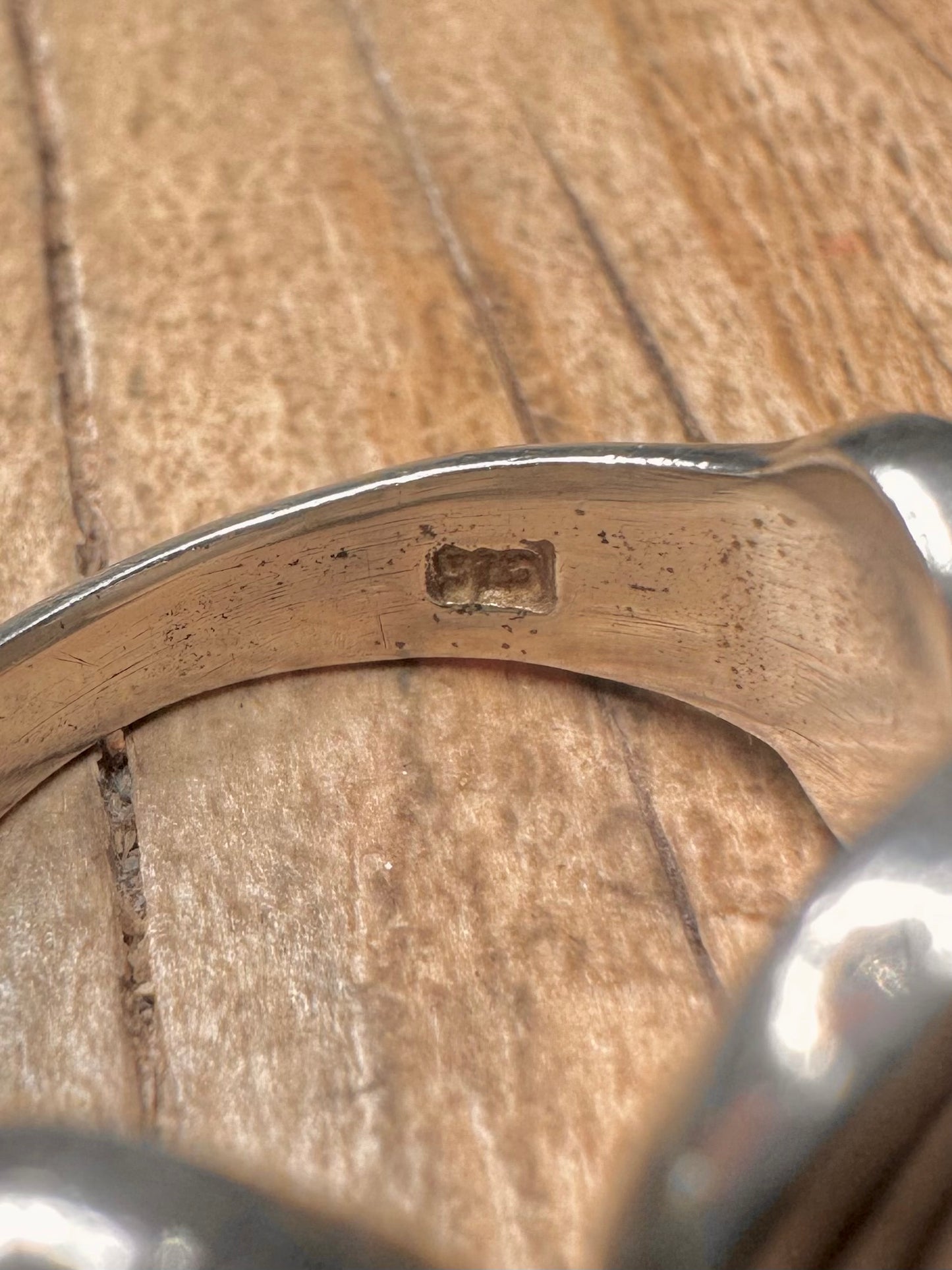 Vintage Swirl 925 Sterling Silver Size S Ring