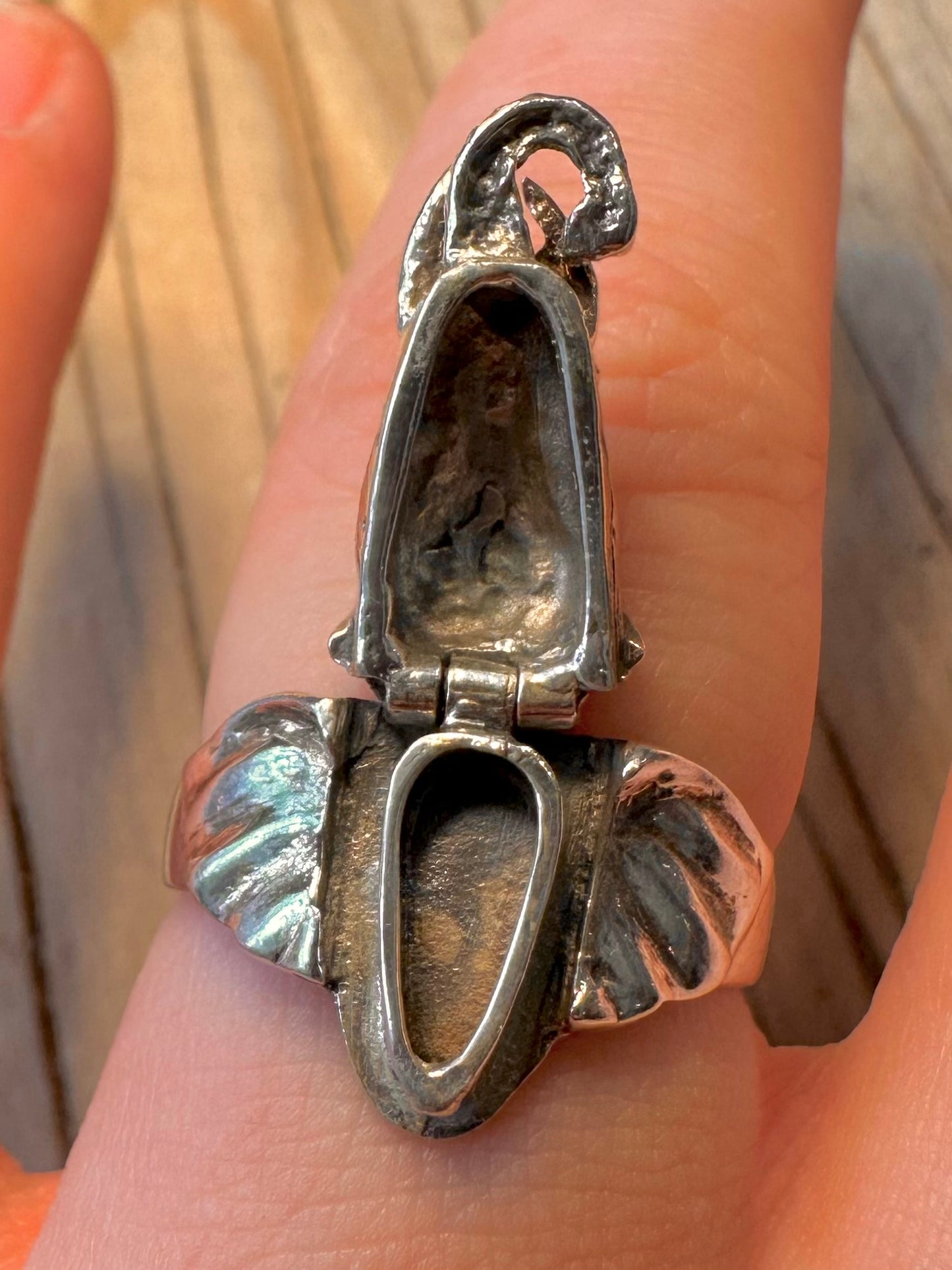 Vintage Elephant Opening Head 925 Silver Size Q Ring