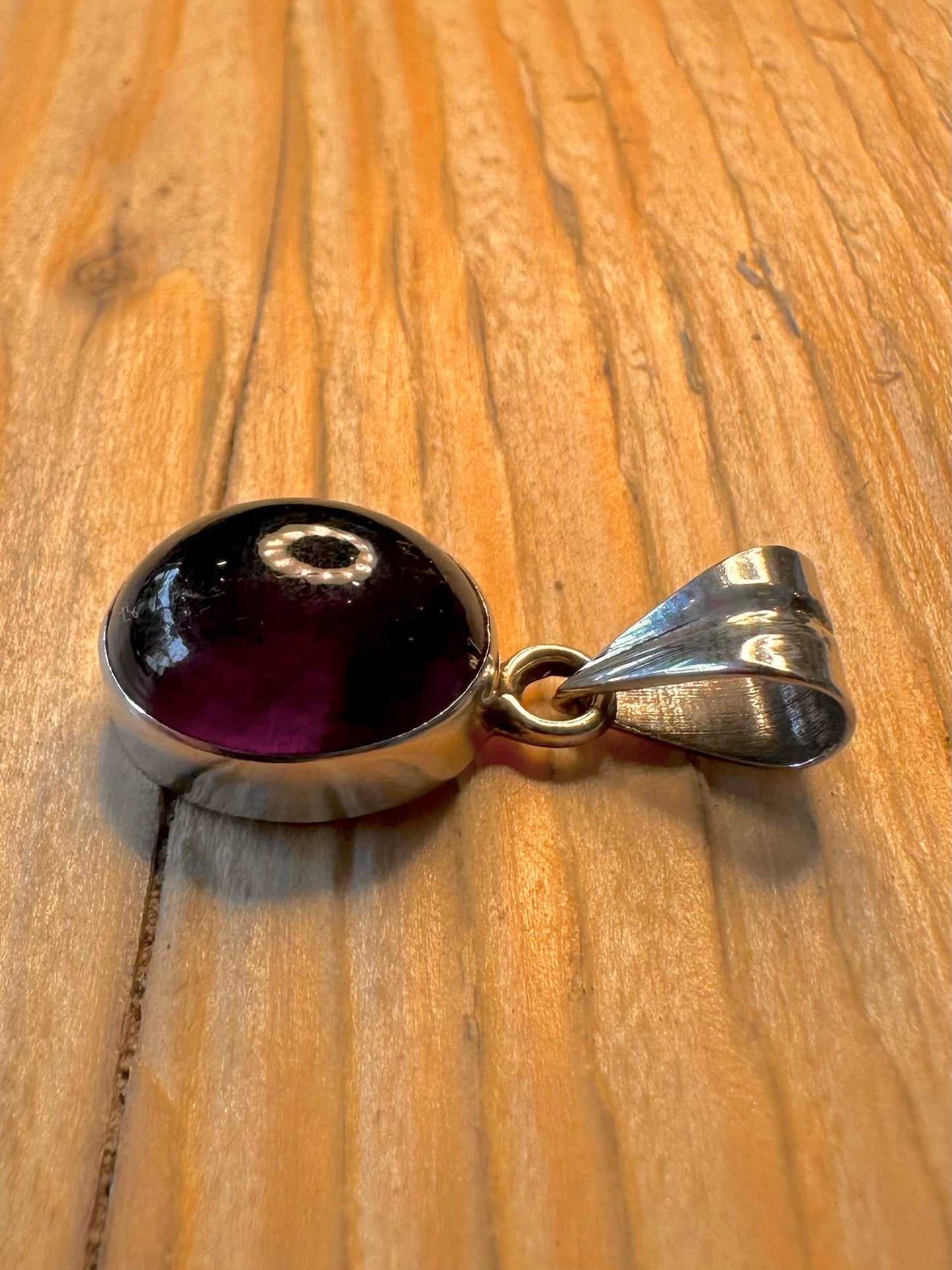 Vintage Amethyst Oval 925 Silver Pendant