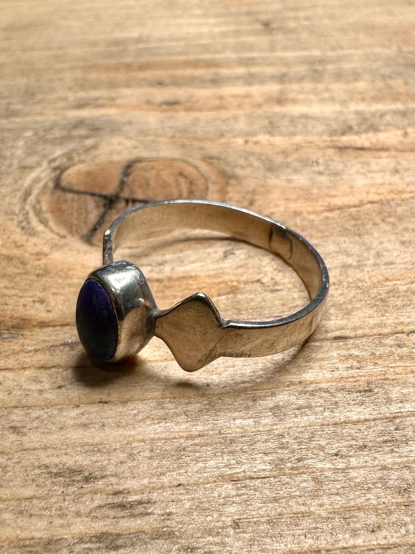 Vintage Lapis 925 Silver Size N Ring