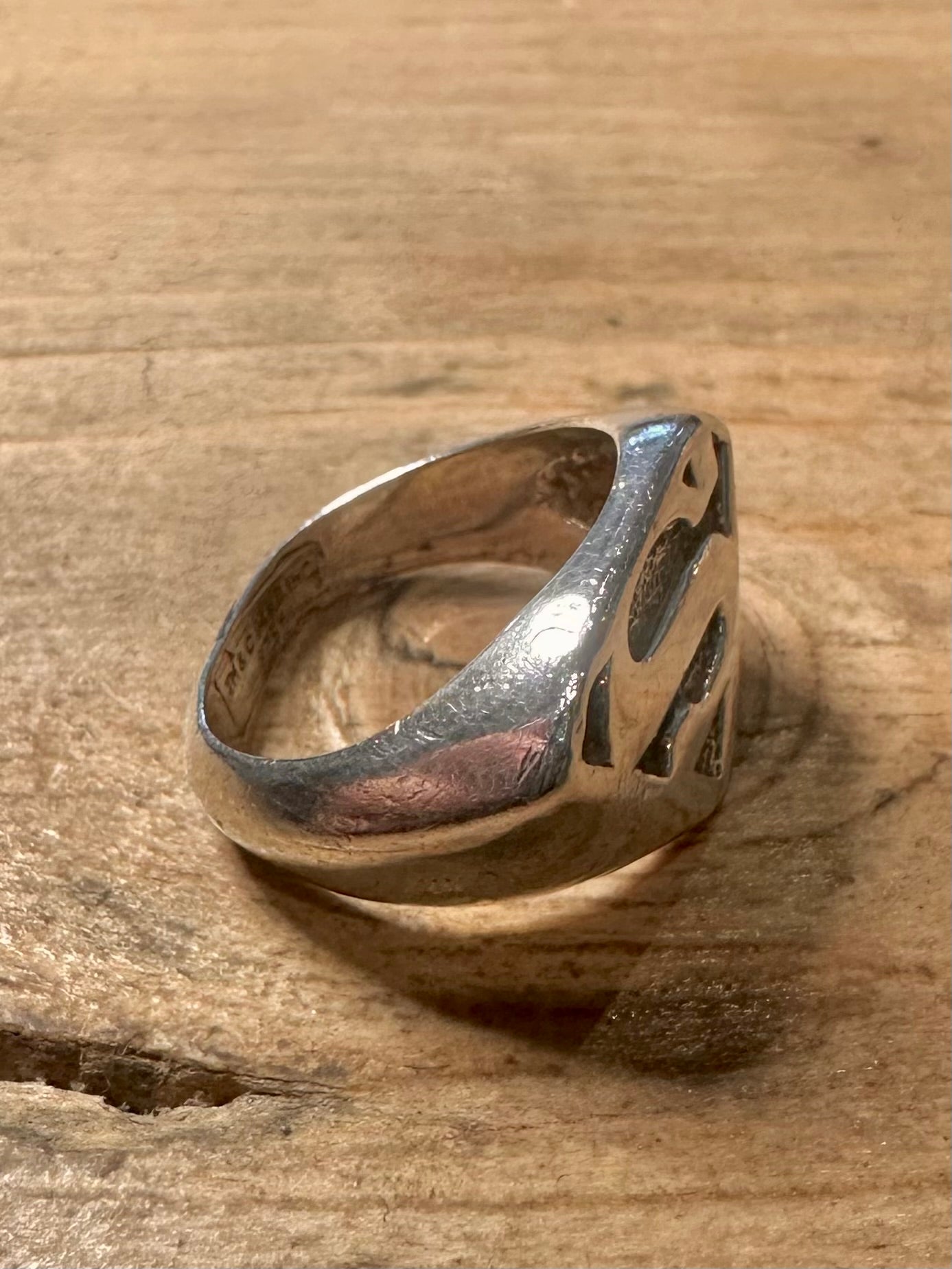 Vintage Rare 1994 Superman Warner Brothers 925 Silver Size N Ring