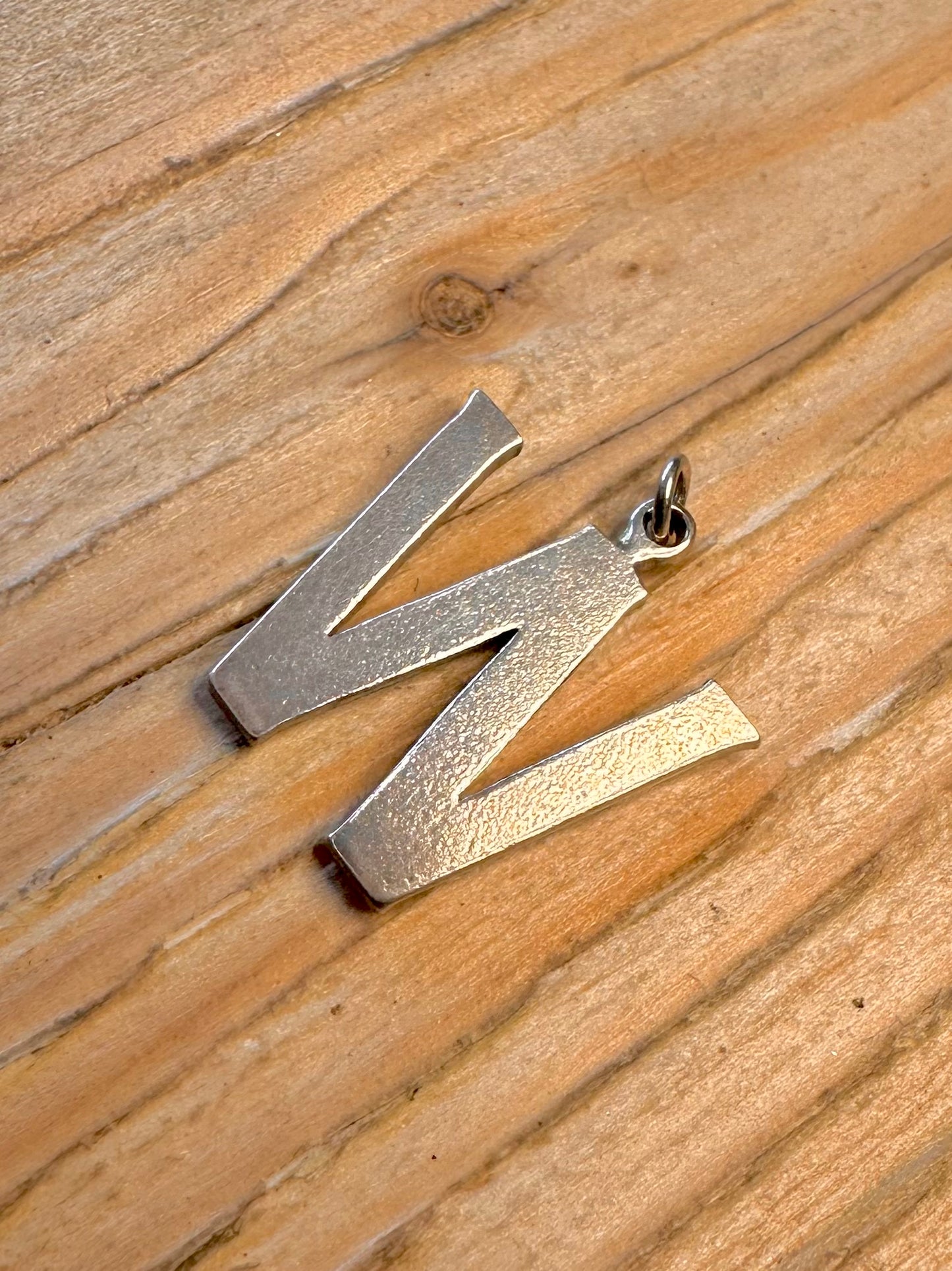 Vintage Letter W 925 Sterling Silver Pendant