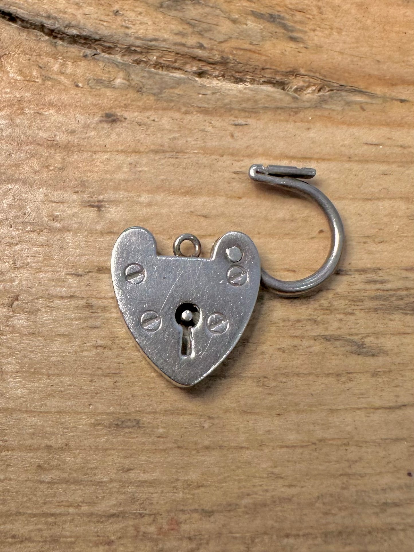 Vintage Heart Padlock 925 Silver Pendant