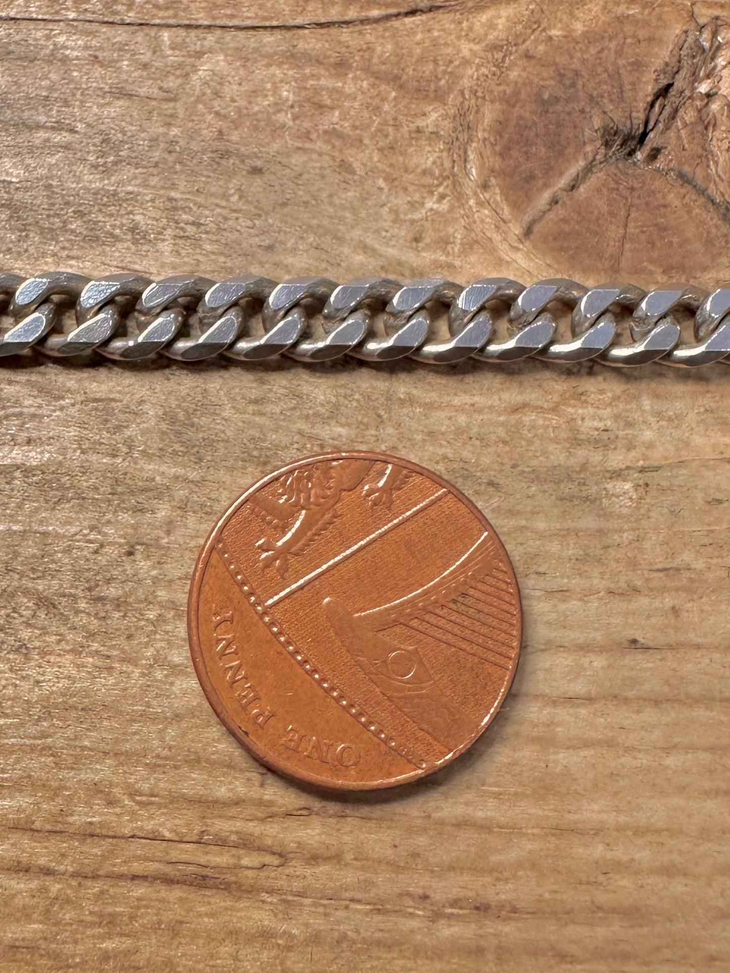 Vintage Curb Chain Hallmarked 925 Silver 20.5 inch Necklace