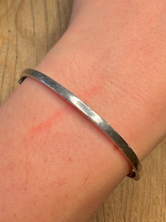 Abstract Square 925 Sterling Silver Bangle