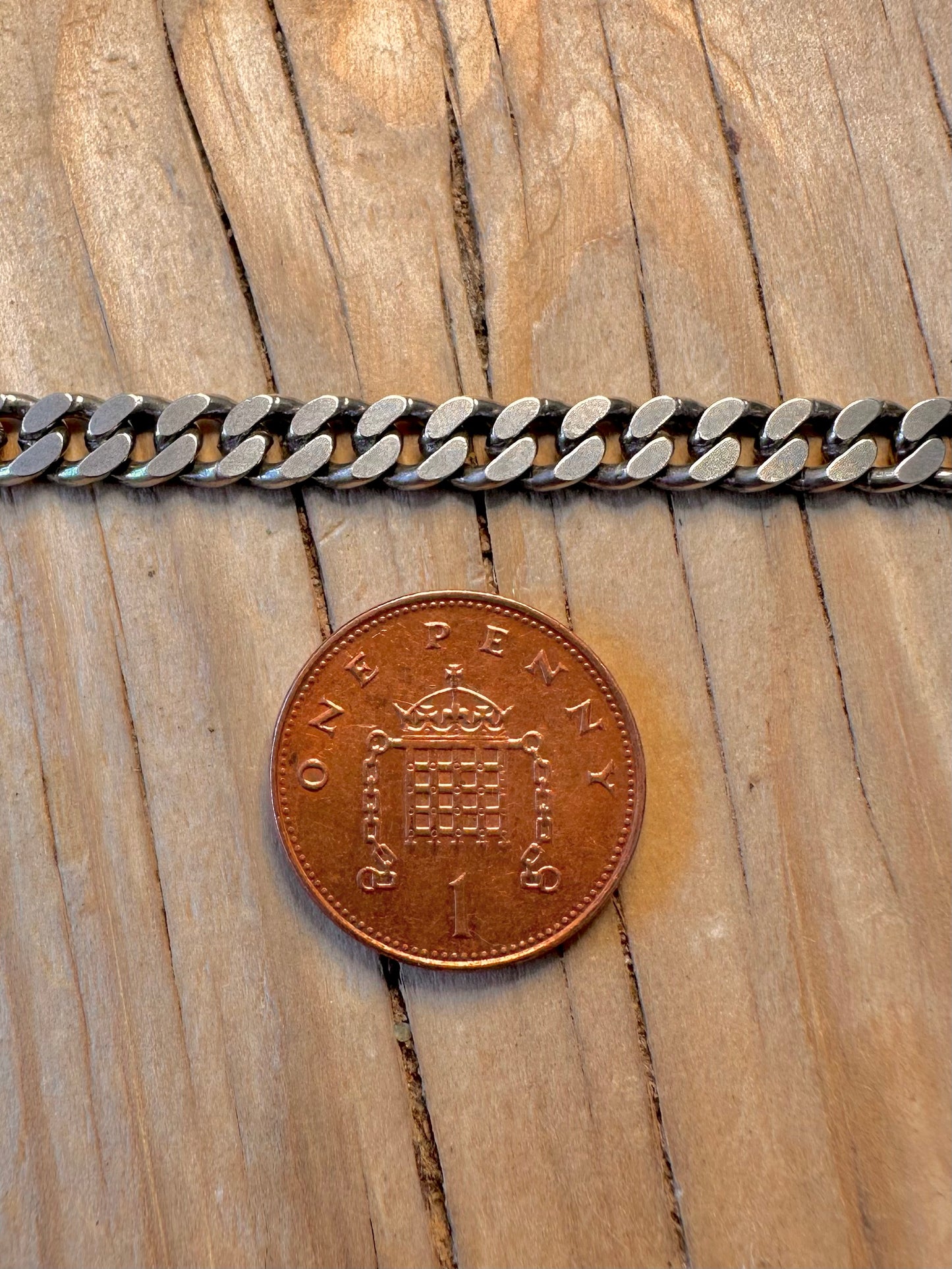 Vintage Curb Chain 925 Silver 24 inch Necklace