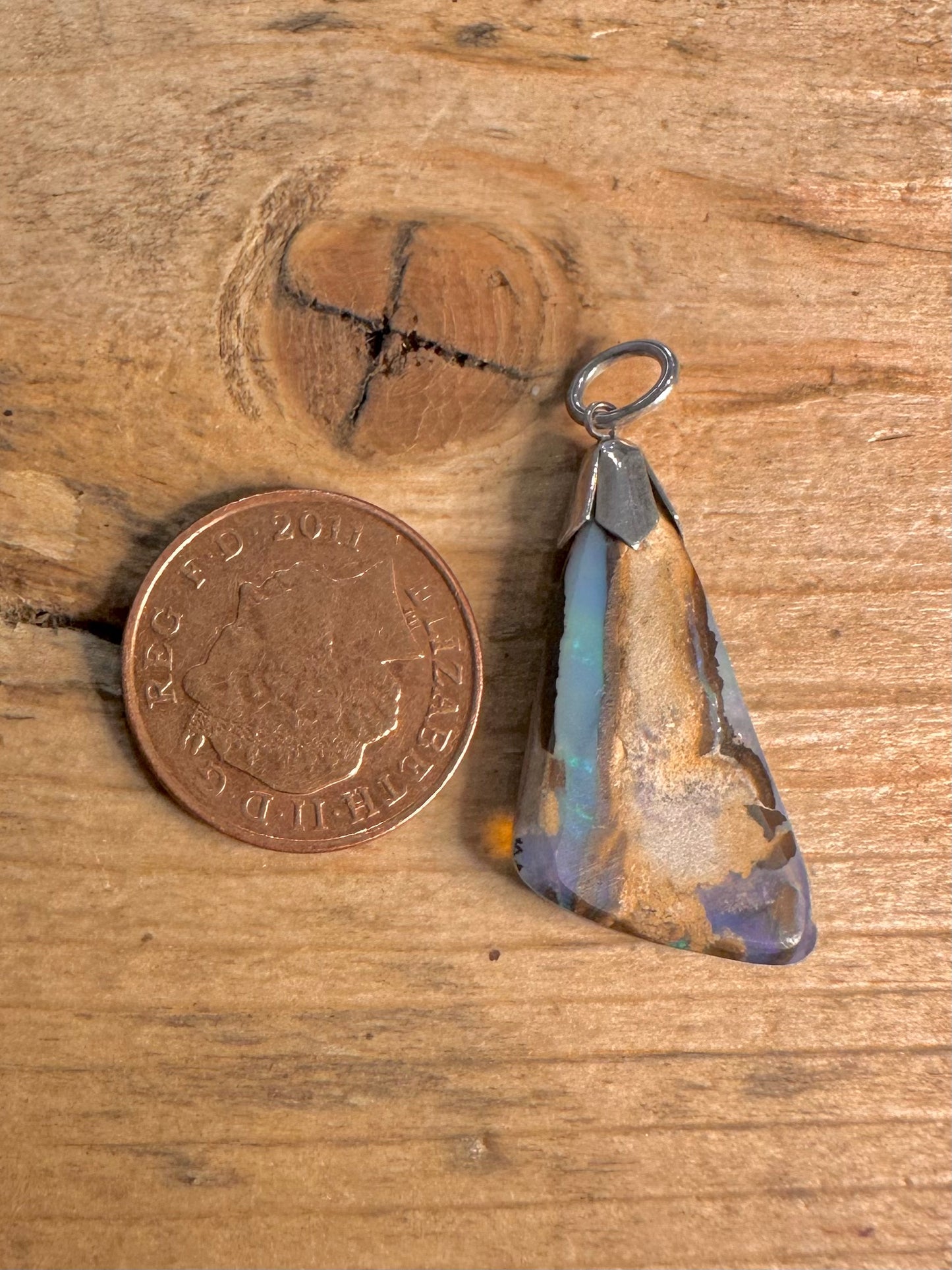 Australia Boulder Opal 925 Silver Pendant