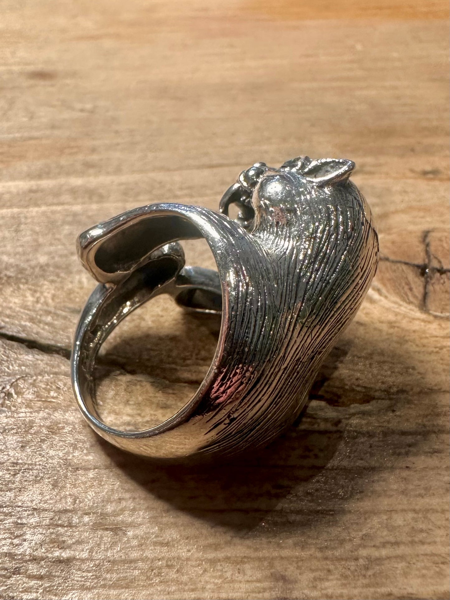 Modern Panther Black Stone Eyes 925 Silver Size N1/2 Ring