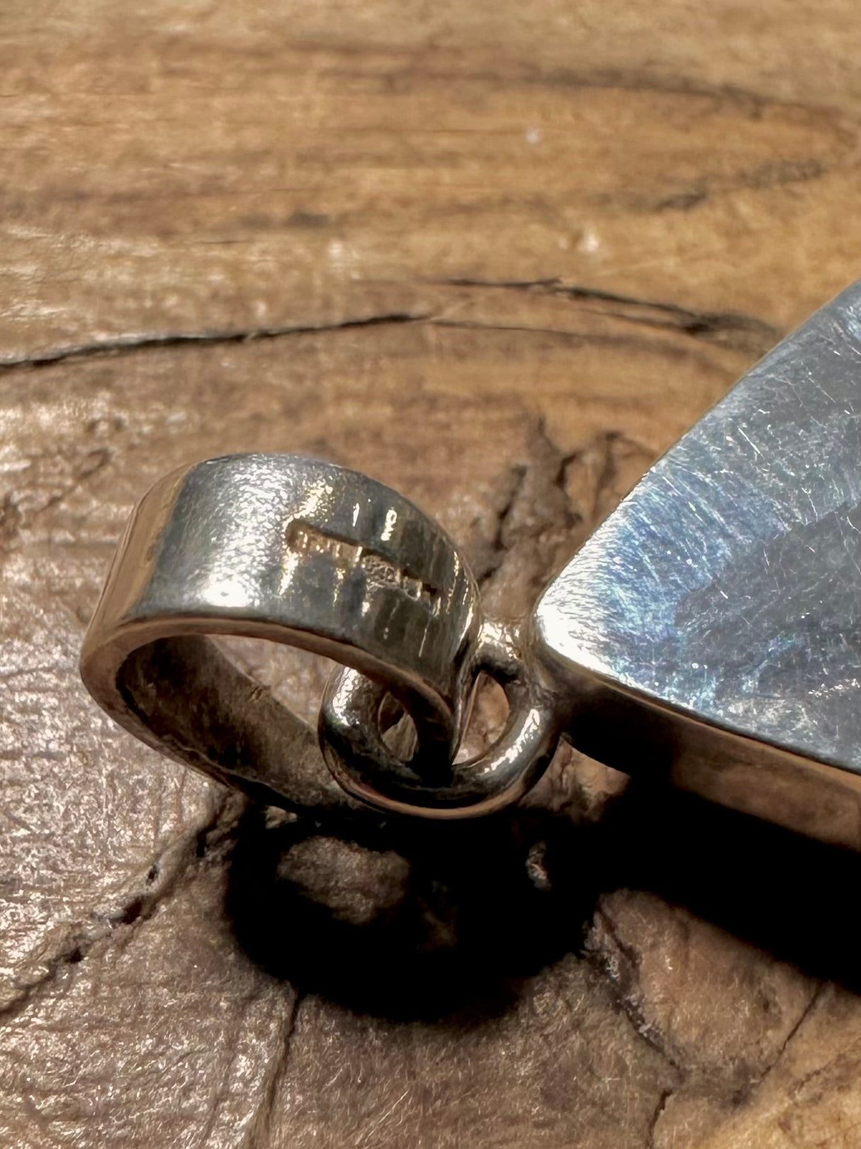 Modernist Labradorite Triangle 925 Silver Pendant