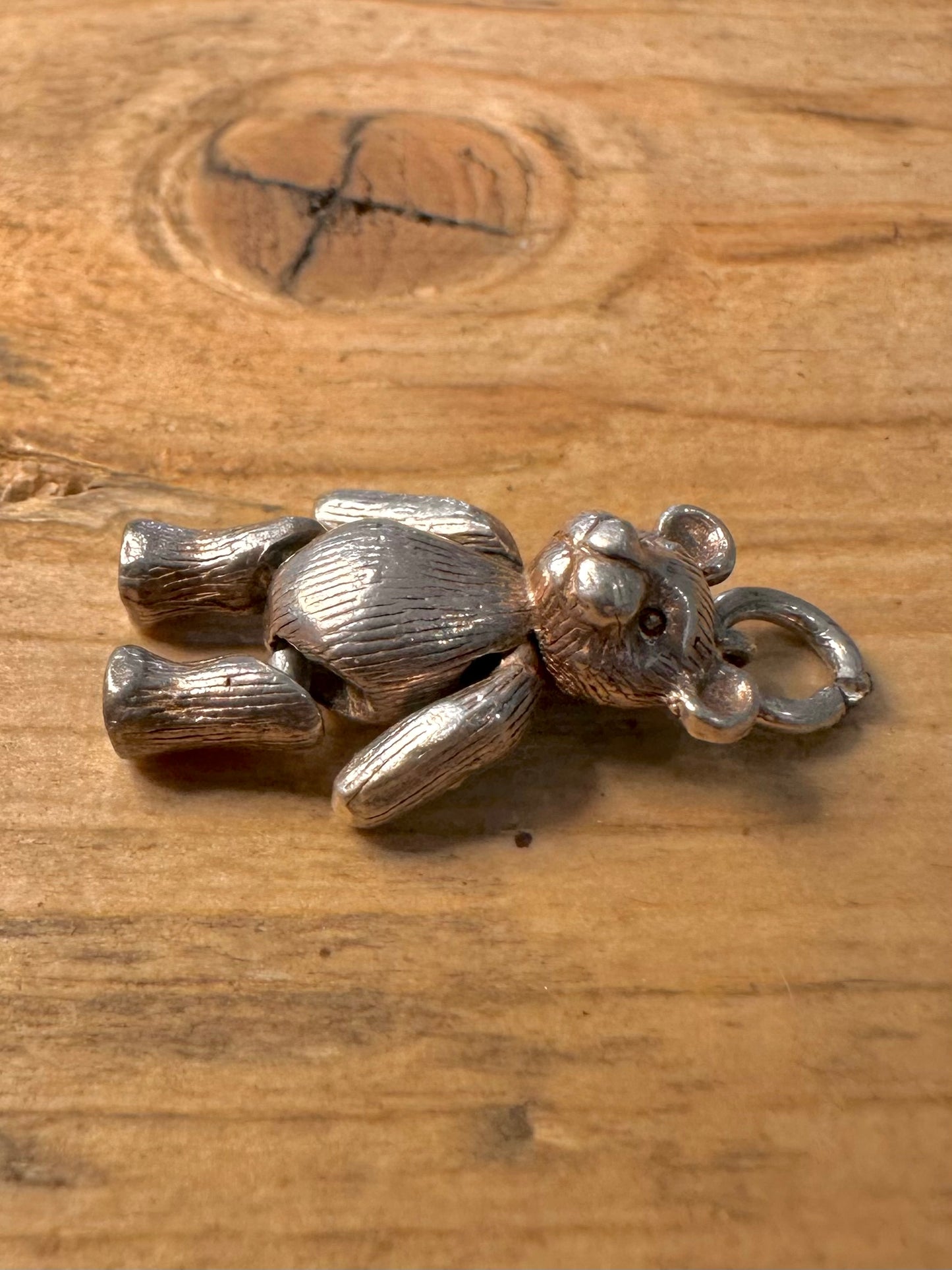 Vintage Articulated Teddy Bear 925 Silver Pendant