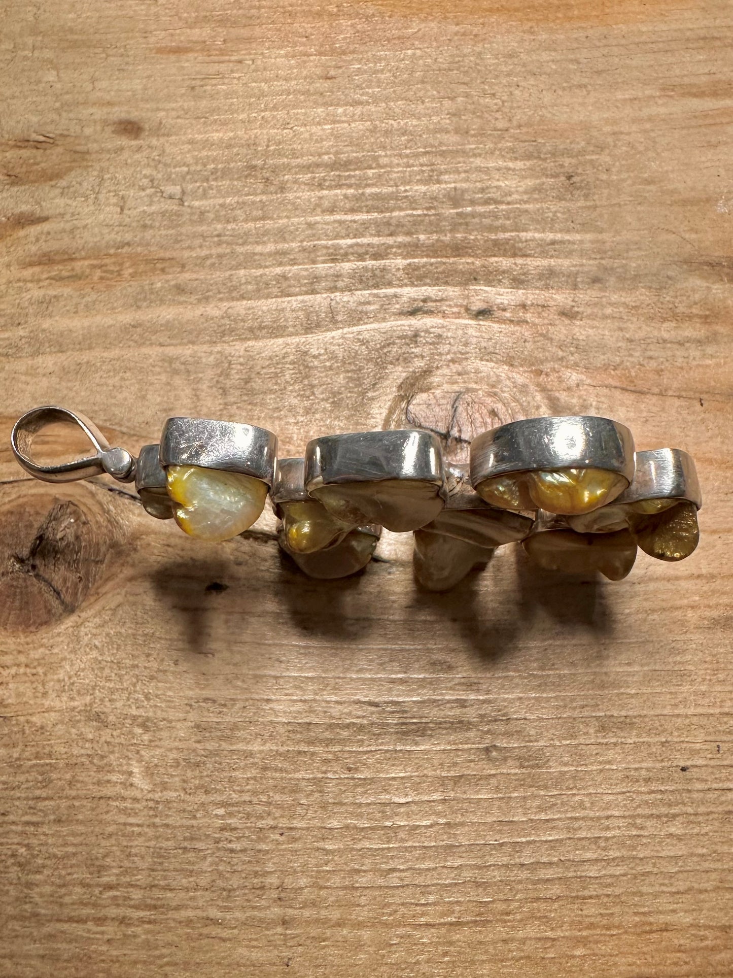 Abstract Large Pearls 925 Silver Pendant