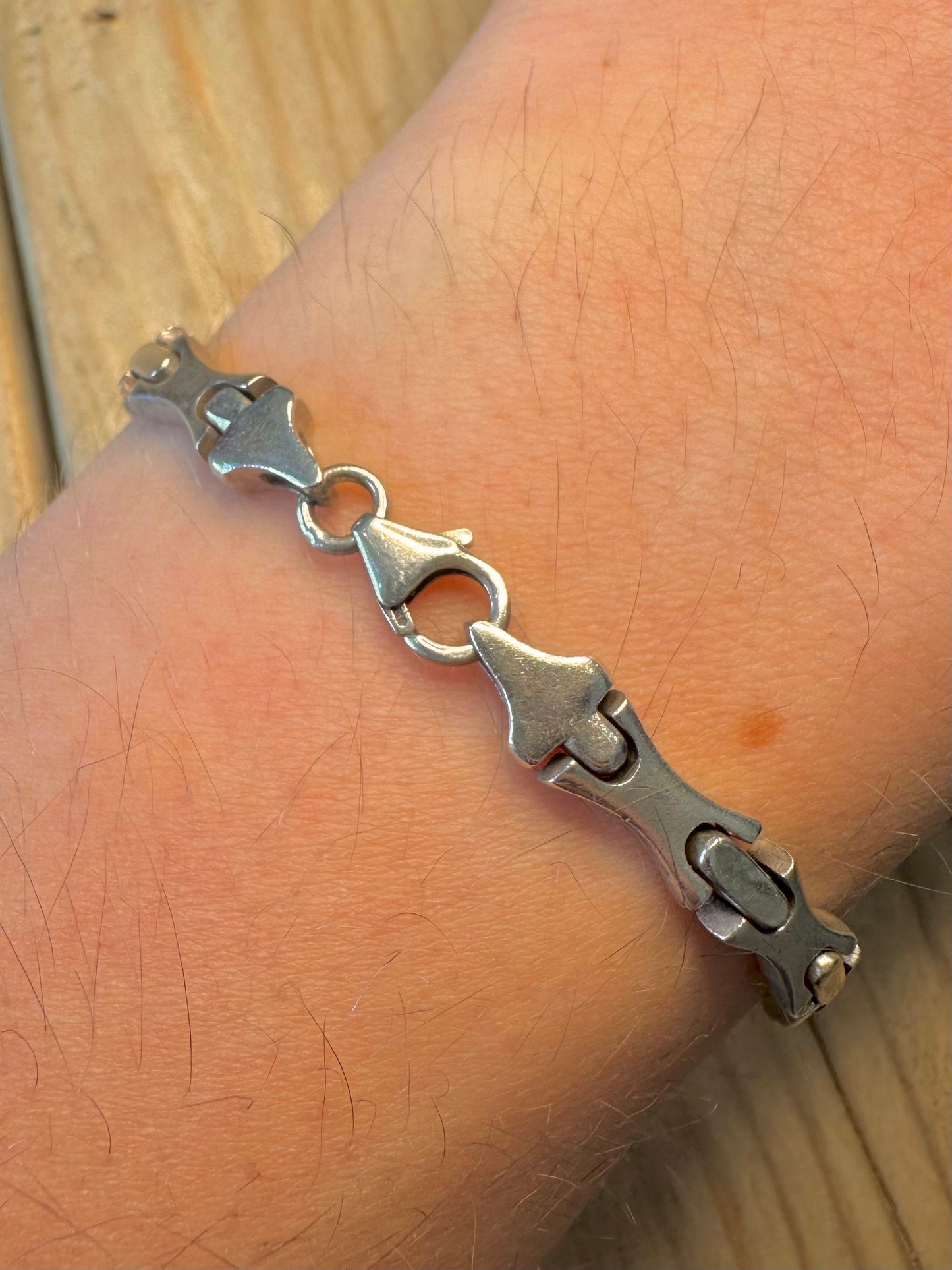 Abstract Link 925 Sterling Silver 7.4 inch Bracelet