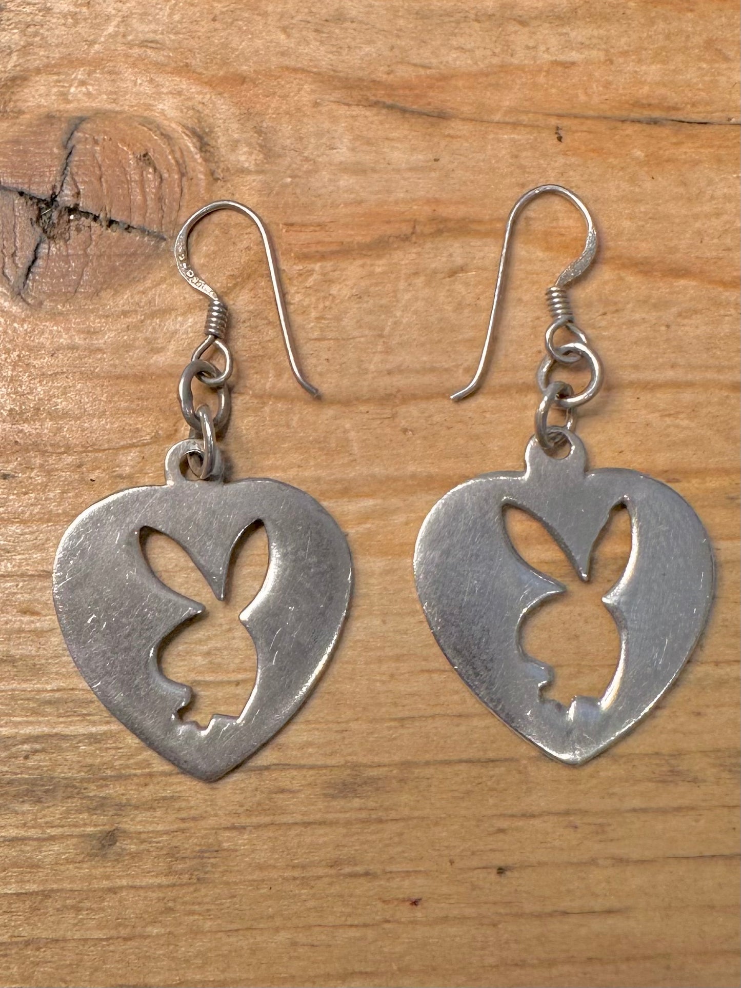 Vintage PlayBoy Heart 925 Silver Earrings