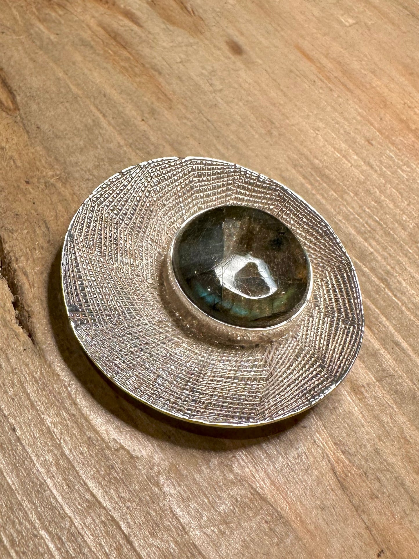 Abstract Labradorite Textured 925 Silver Pendant